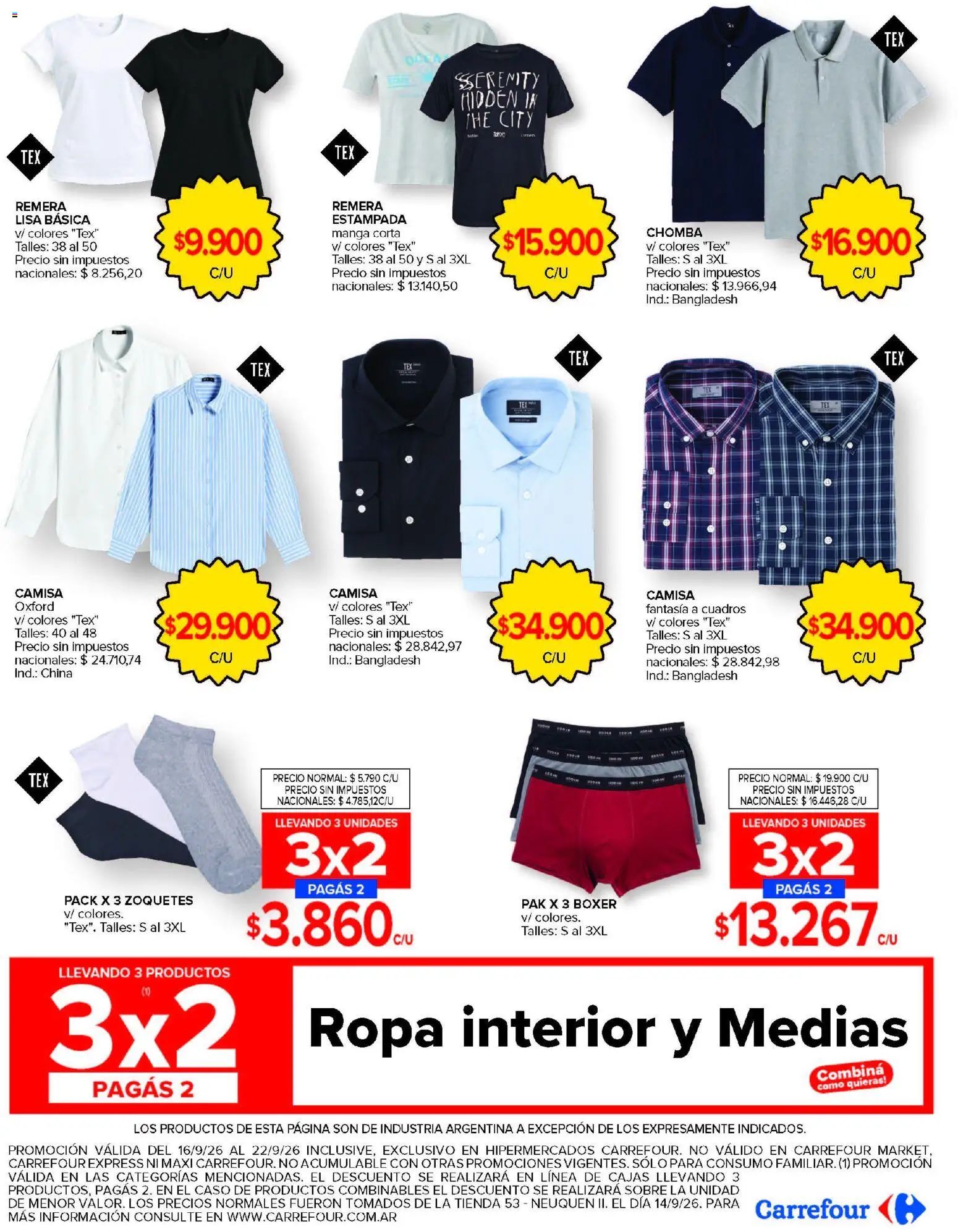 Carrefour - Carrefour Hiper Ofertas │ válido desde el 16/09/2026 | Página: 26 | Productos: Chomba, Sobre, Ropa, Camisa