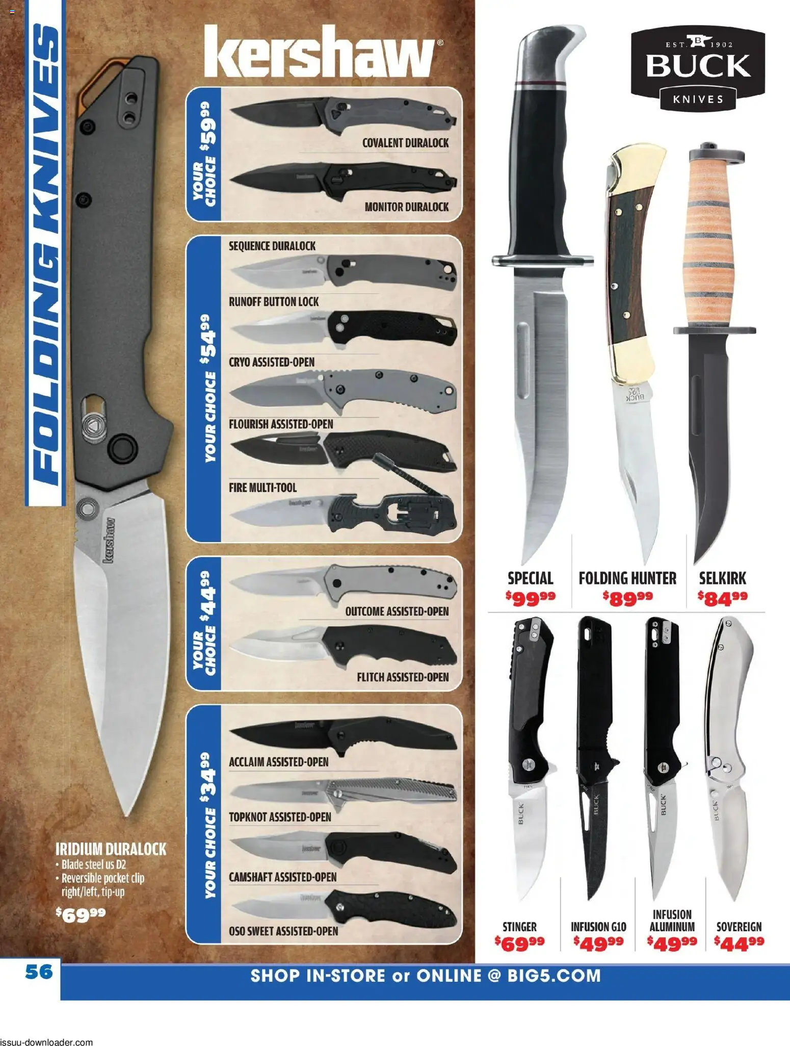 Big 5 Sporting Goods Summer Catalog - valid from 05/26/2026 | Page: 56 | Products: Clip, Monitor, Knives