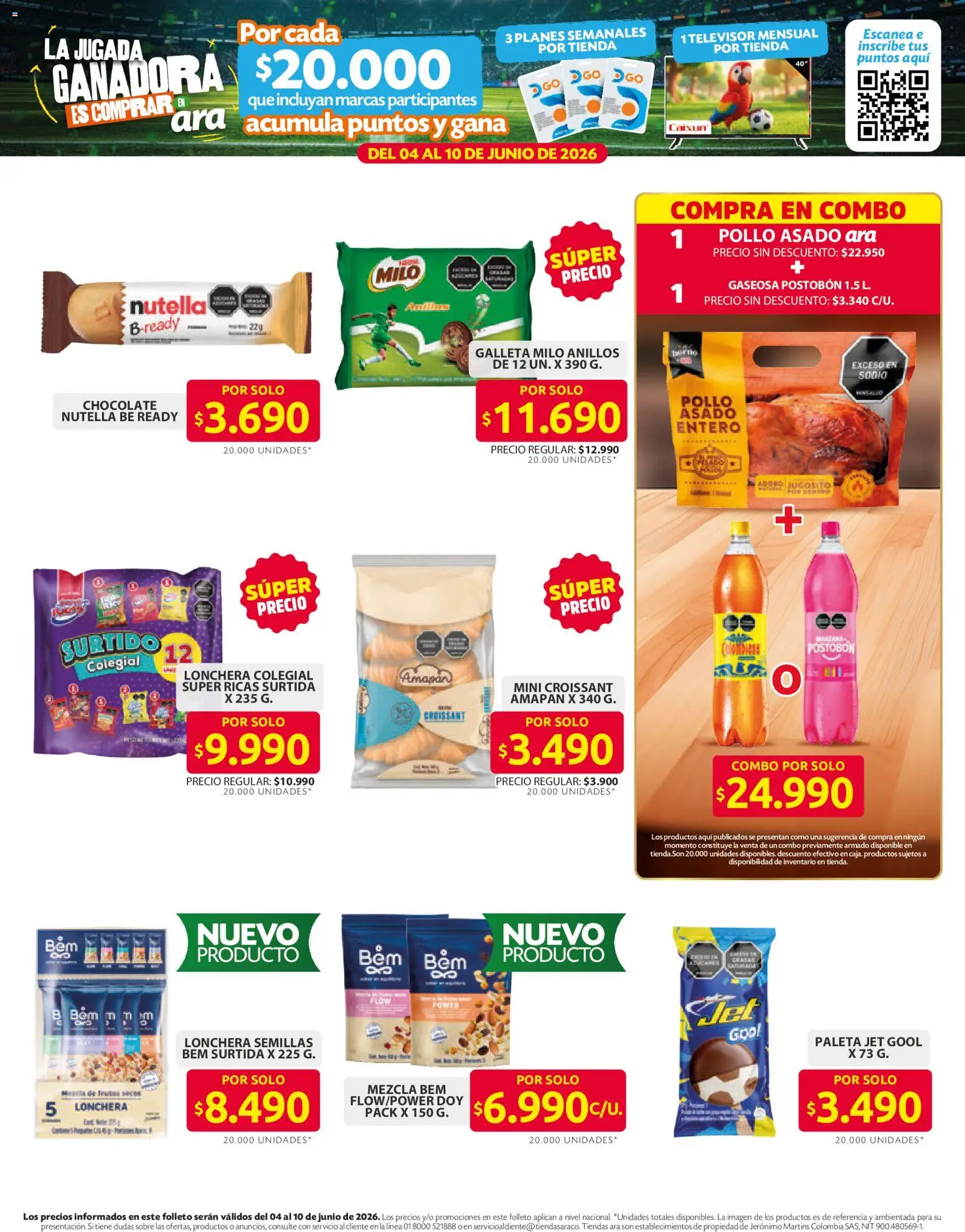 Ara revista - valida desde el 04.06.2026 | Página: 8 | Productos: Pollo, Semillas, Servilletas, Chocolate
