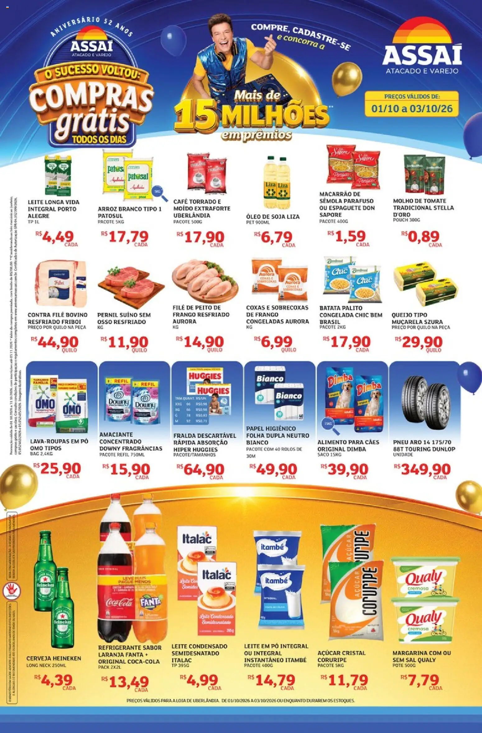 Assaí Atacadista Folheto - válido de 01/10/2026 | Página: 1 | Produtos: Pó, Muçarela, Frango resfriado, Batata