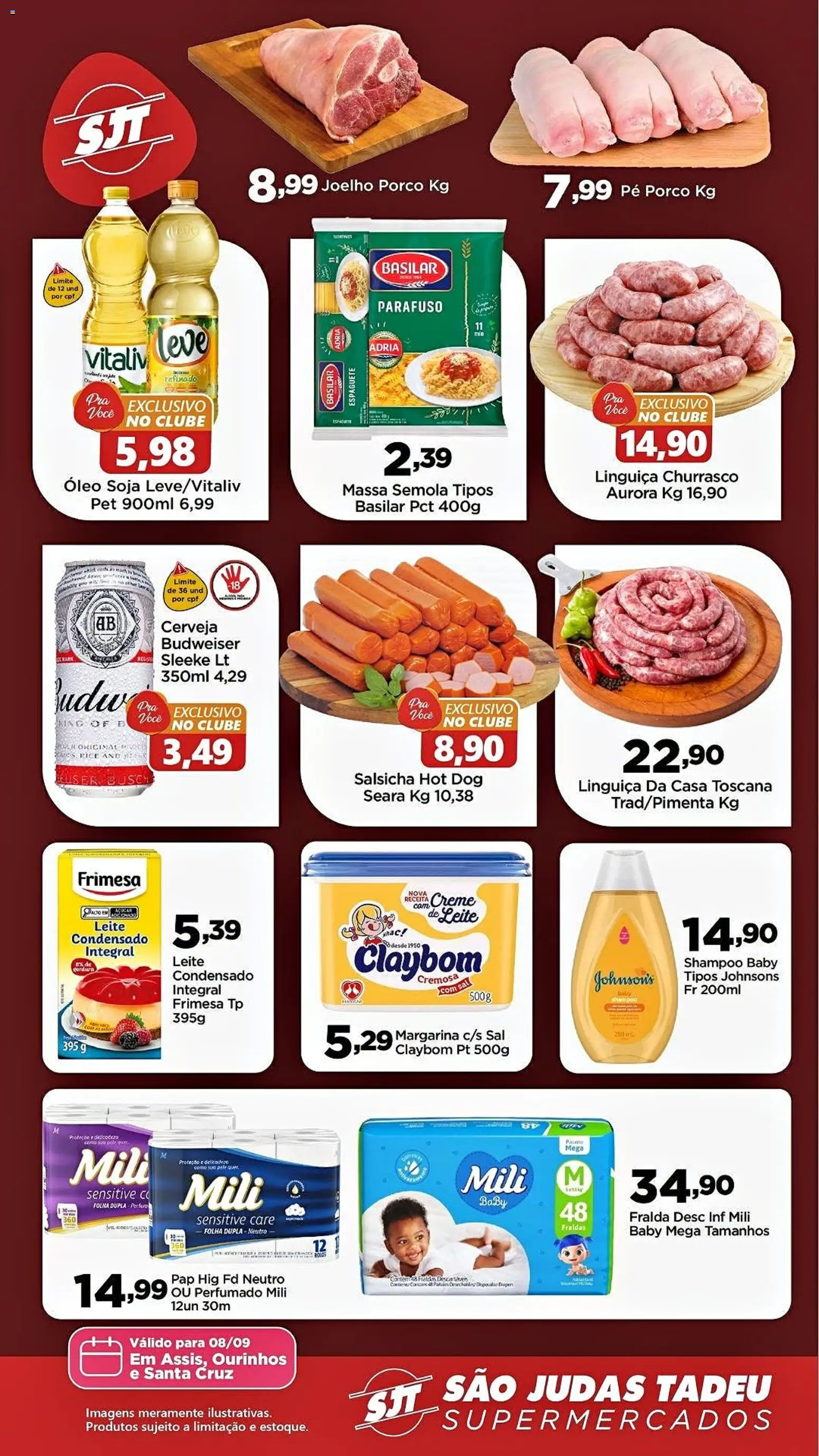 São Judas Tadeu Folheto - válido de 08/09/2026 | Página: 2 | Produtos: Shampoo, Espaguete, Leite, Óleo