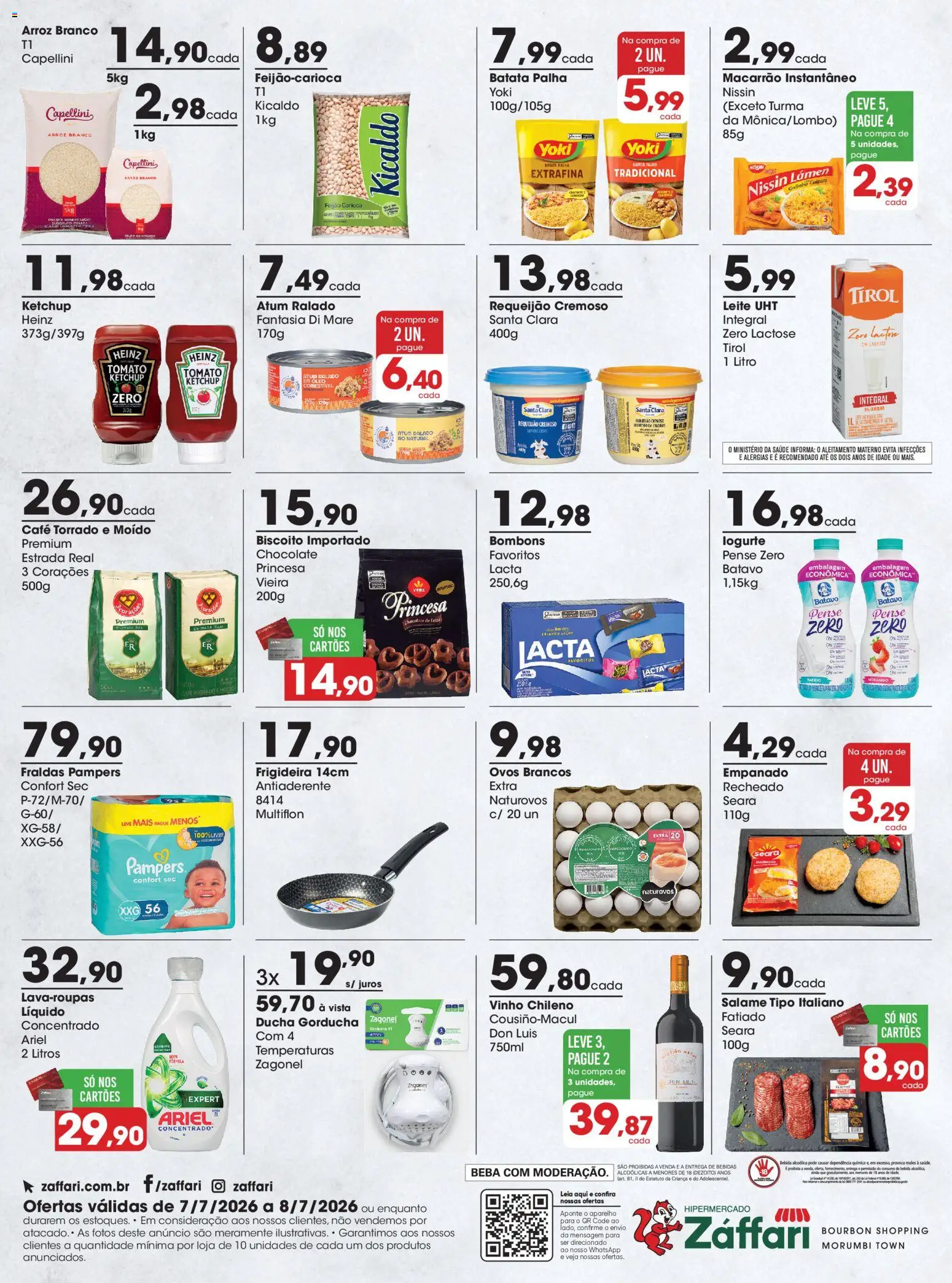 Zaffari Folheto - válido de 07/07/2026 | Página: 2 | Produtos: Feijão, Ariel, Biscoito, Bebida