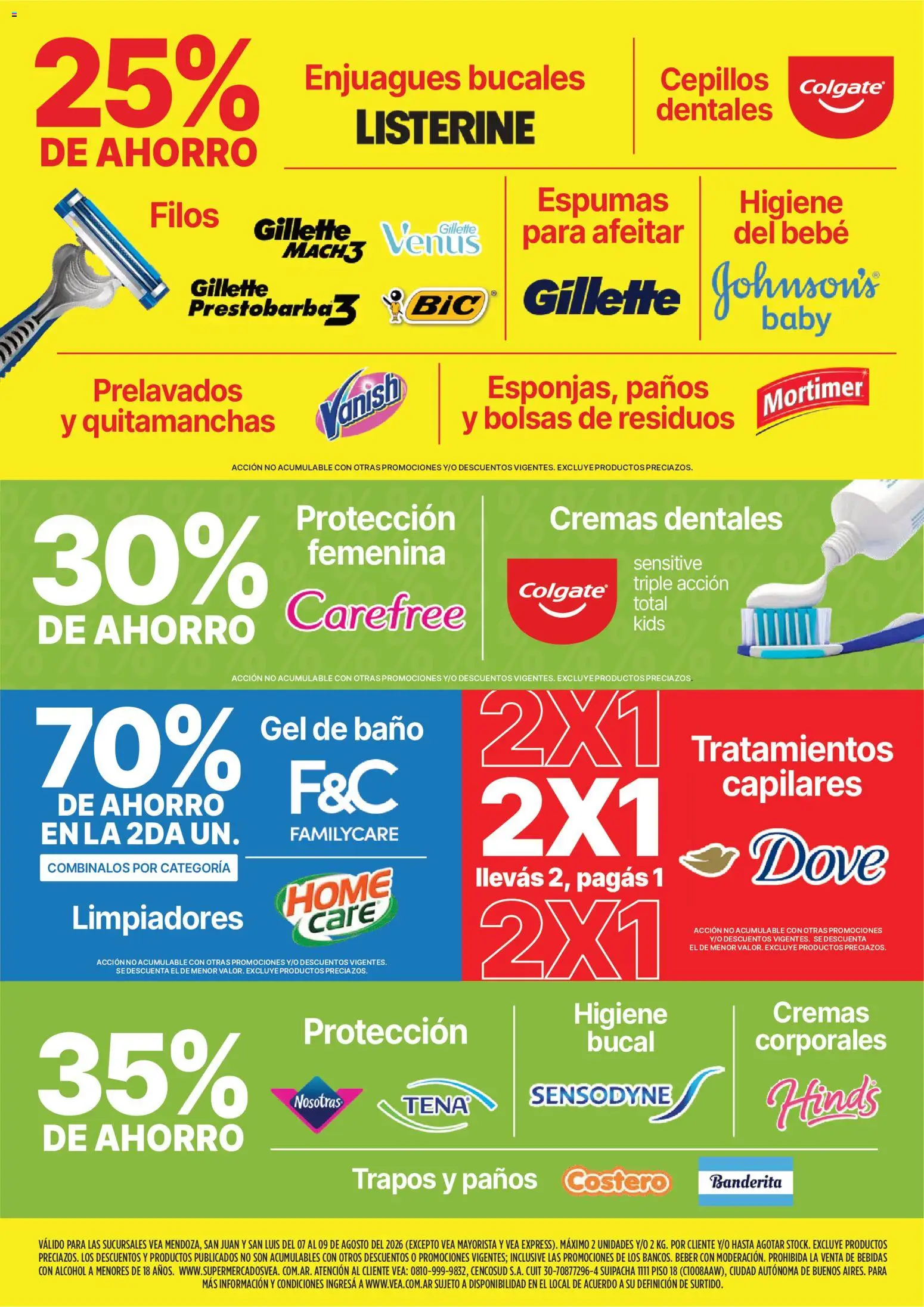 Vea - Volante fin de semana Cuyo │ válido desde el 07/08/2026 | Página: 5 | Productos: Listerine, Baño, Quitamanchas, Alcohol
