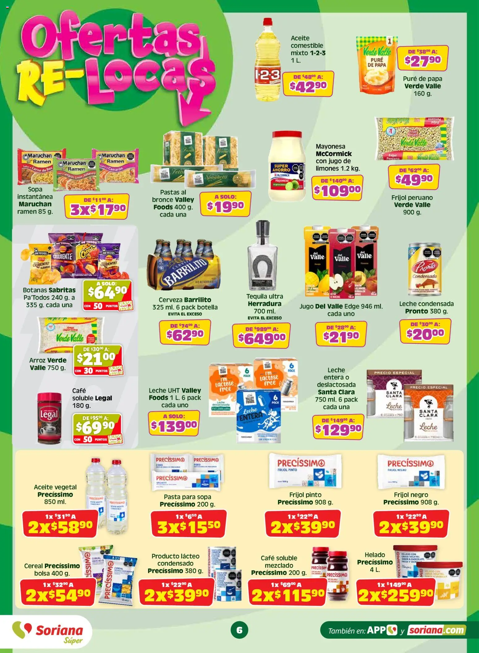 Nuevas ofertas de Soriana válidas en toda la República Mexicana desde el 26/06/2026. ¡Encuentra las mejores ofertas en Soriana Julio Regalado Súper Nacional! | Página: 6 | Productos: Bolsa, Aceite, Jugo, Helado