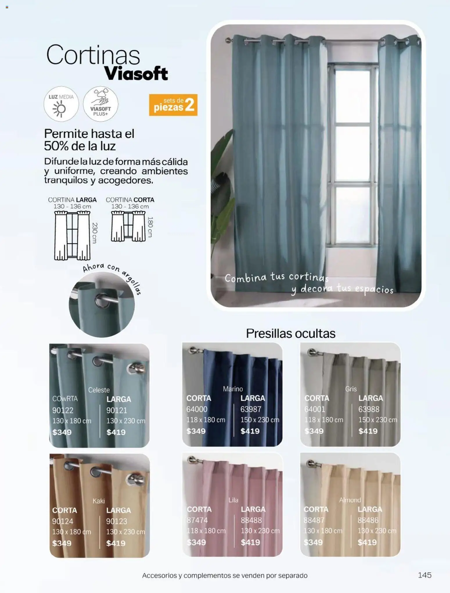 Nuevas ofertas de Vianney válidas en toda la República Mexicana desde el 23.01.2026. ¡Encuentra las mejores ofertas en Vianney catálogo Chavos! | Página: 147 | Productos: Cortinas