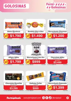 Vista previa Ferniplast catálogo válido desde el 09/07/2026 | Página: 3 | Productos: Leche, Alfajor, Golosinas, Galletas