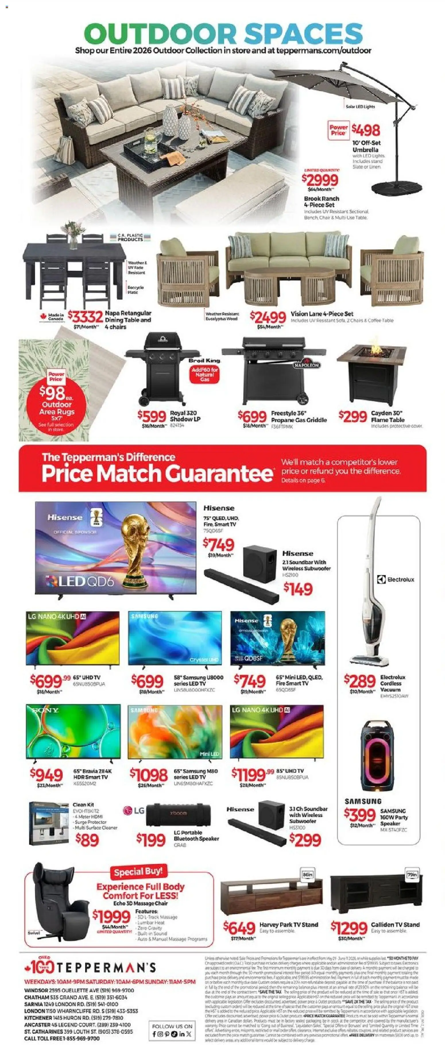 Tepperman's flyer valid from 29.05.2026 | Page: 12 | Products: Tv, Speaker, Coffee table, Table