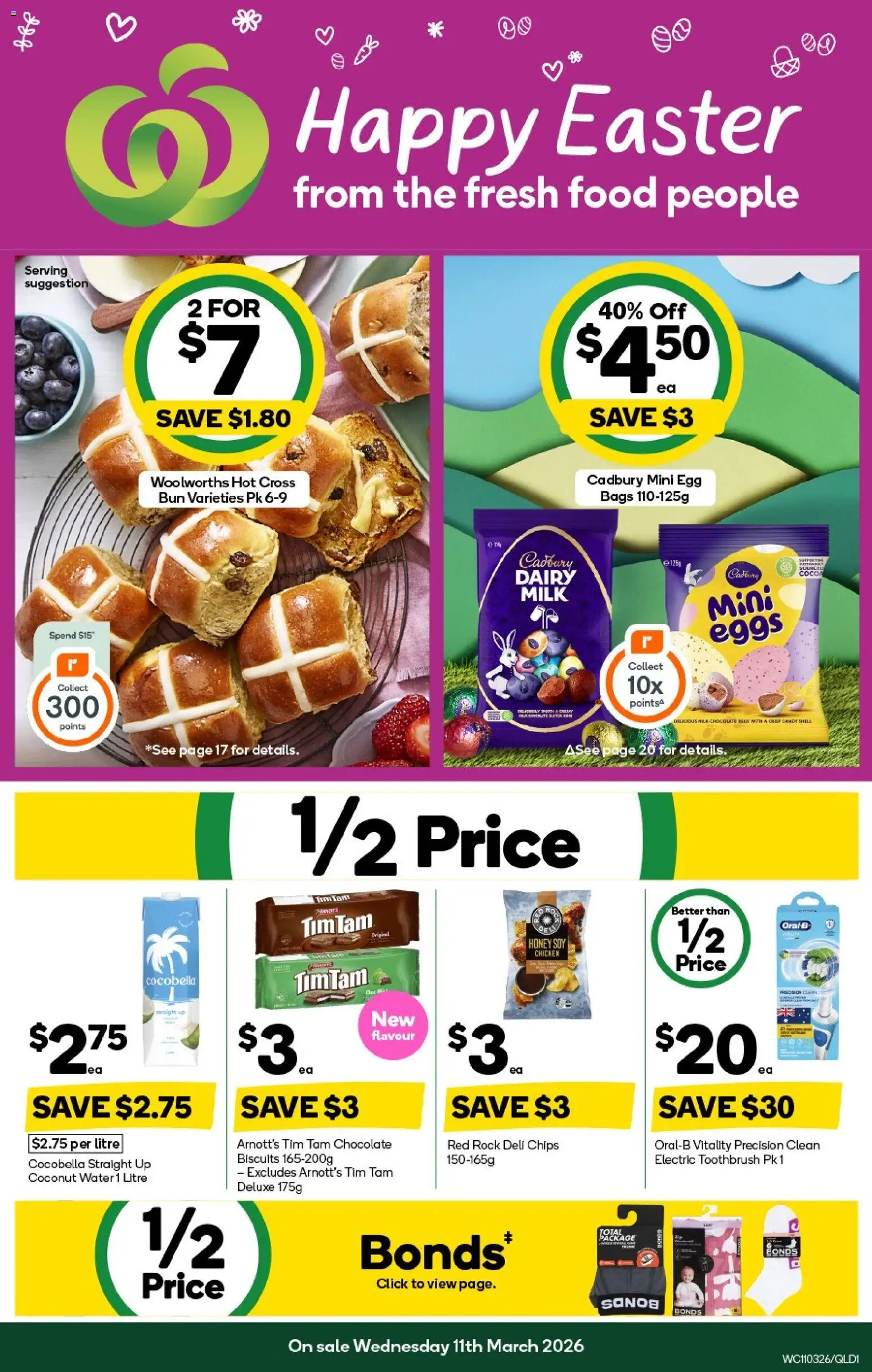 Woolworths catalogue - valid from 11.03.2026 | Page: 1 | Products: Milk, Chicken, Biscuits, Water
