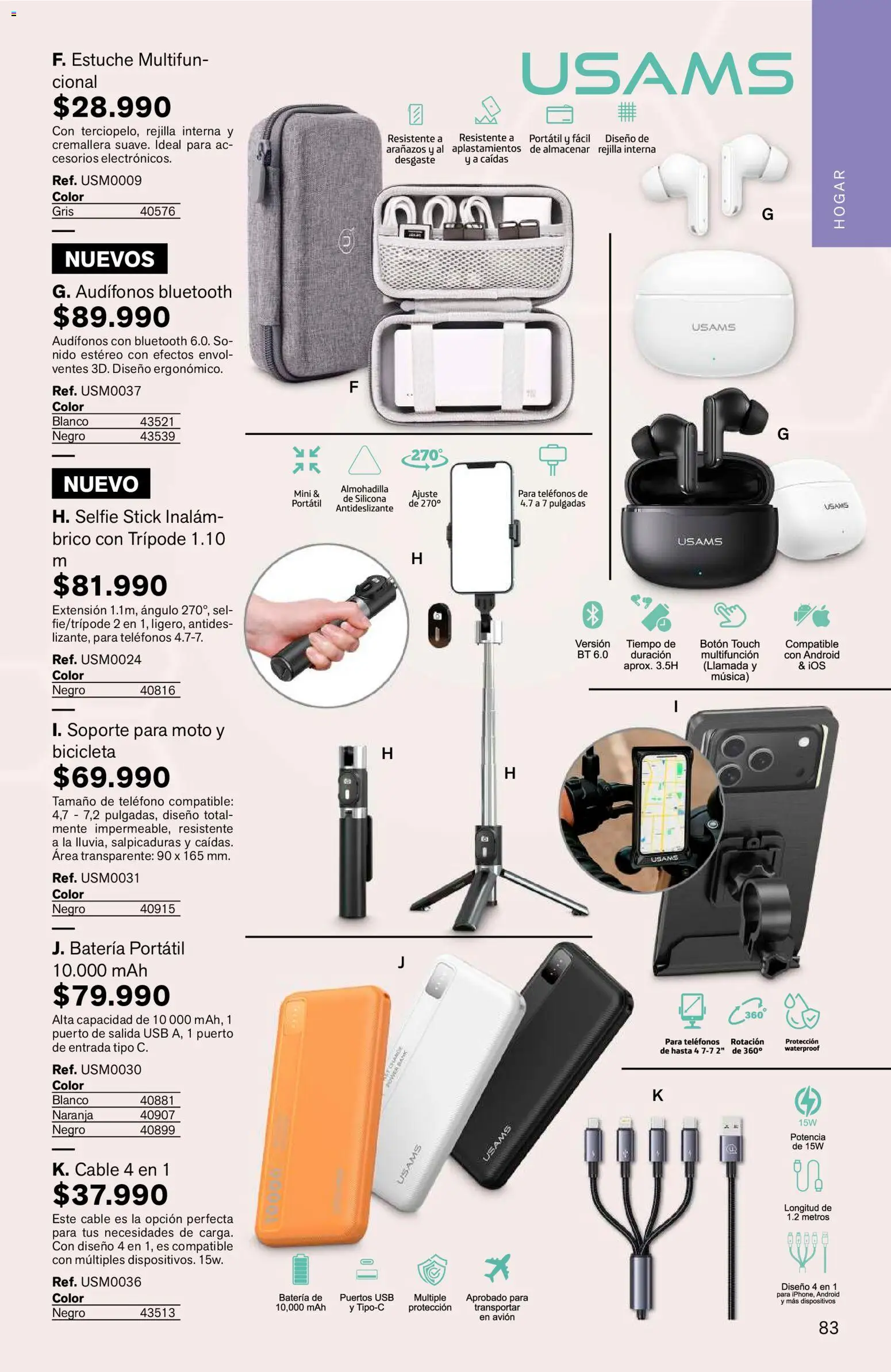 Leonisa revista - valida desde el 25/06/2026 | Página: 83 | Productos: Teléfono, Audífonos, Cable, Rejilla