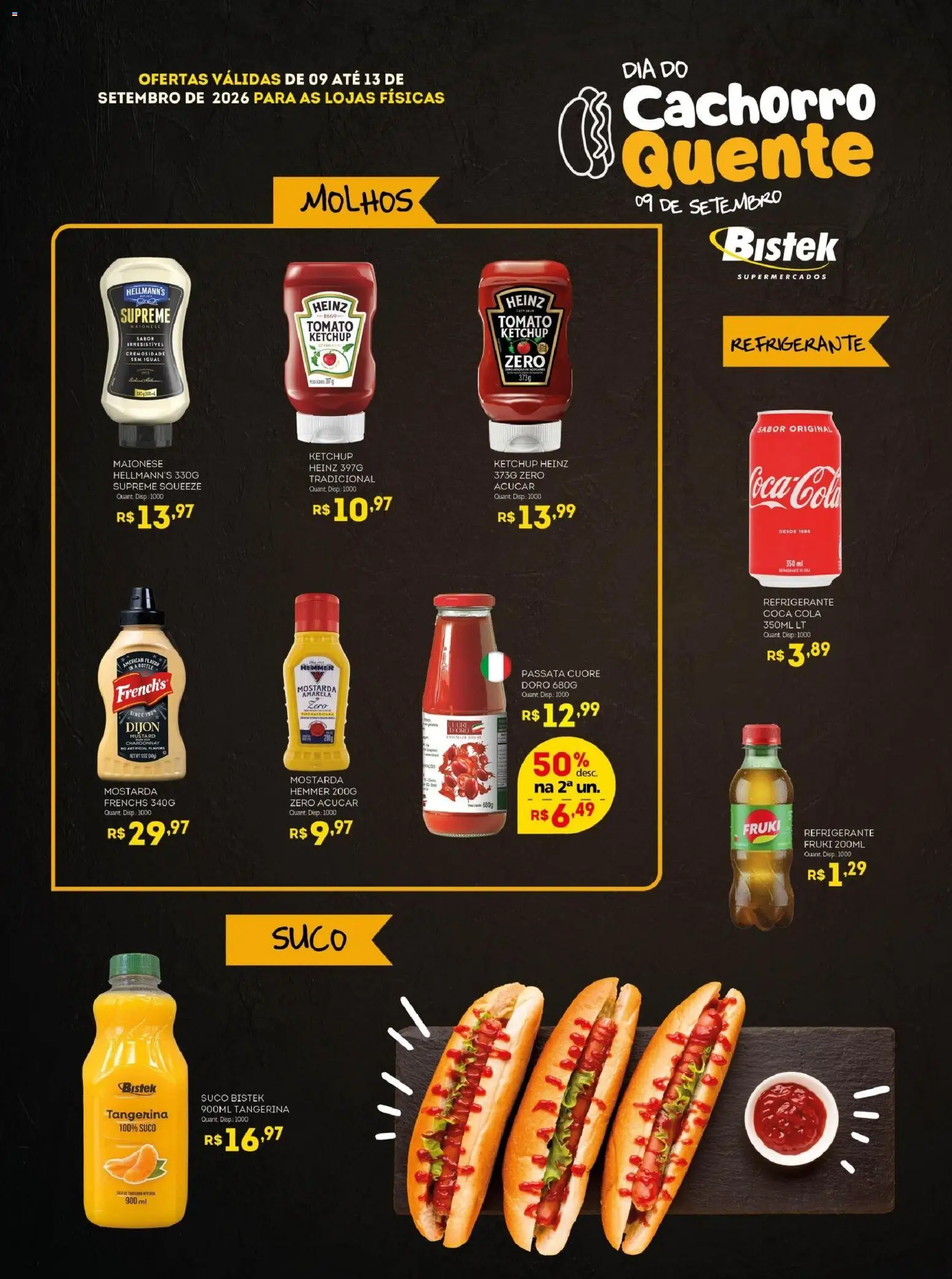 Bistek Supermercados Folheto - válido de 09/09/2026 | Página: 2 | Produtos: Cola, Suco, Ketchup, Maionese