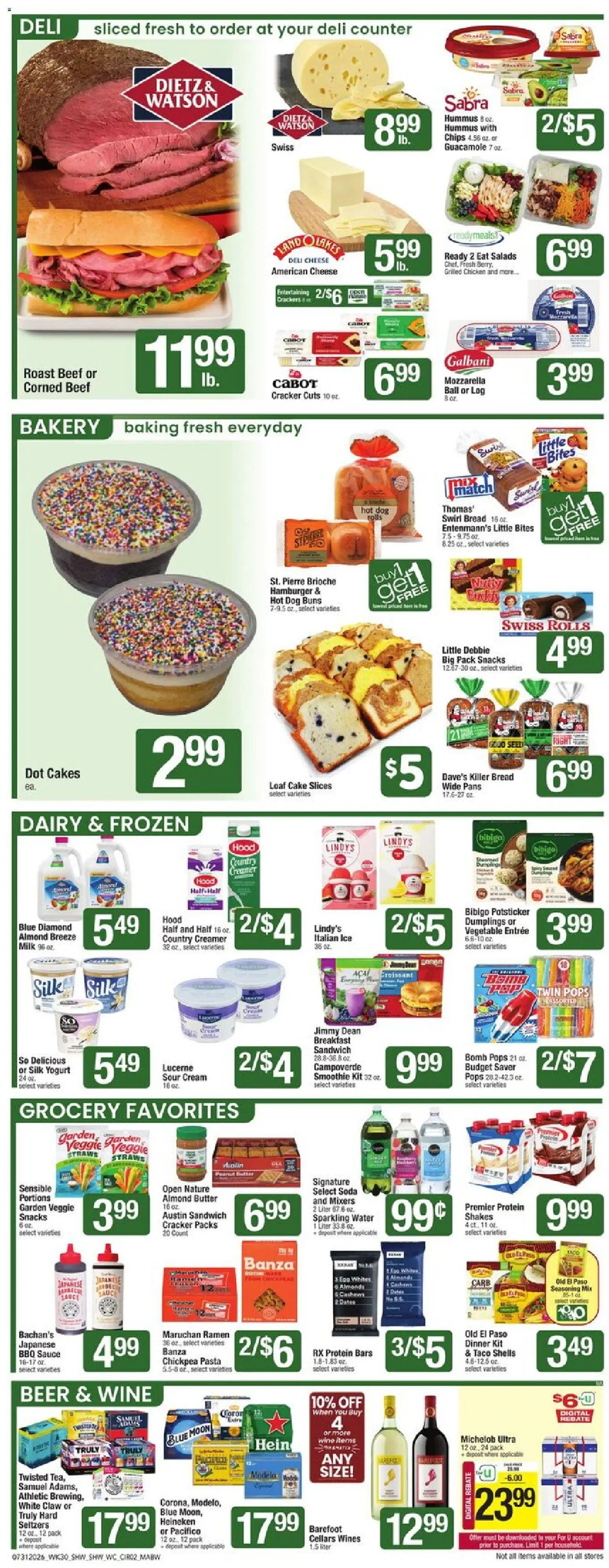 Shaw's Weekly Ad - MA - valid from 07/31/2026 | Page: 2 | Products: Milk, Cheese, Pasta, Cream