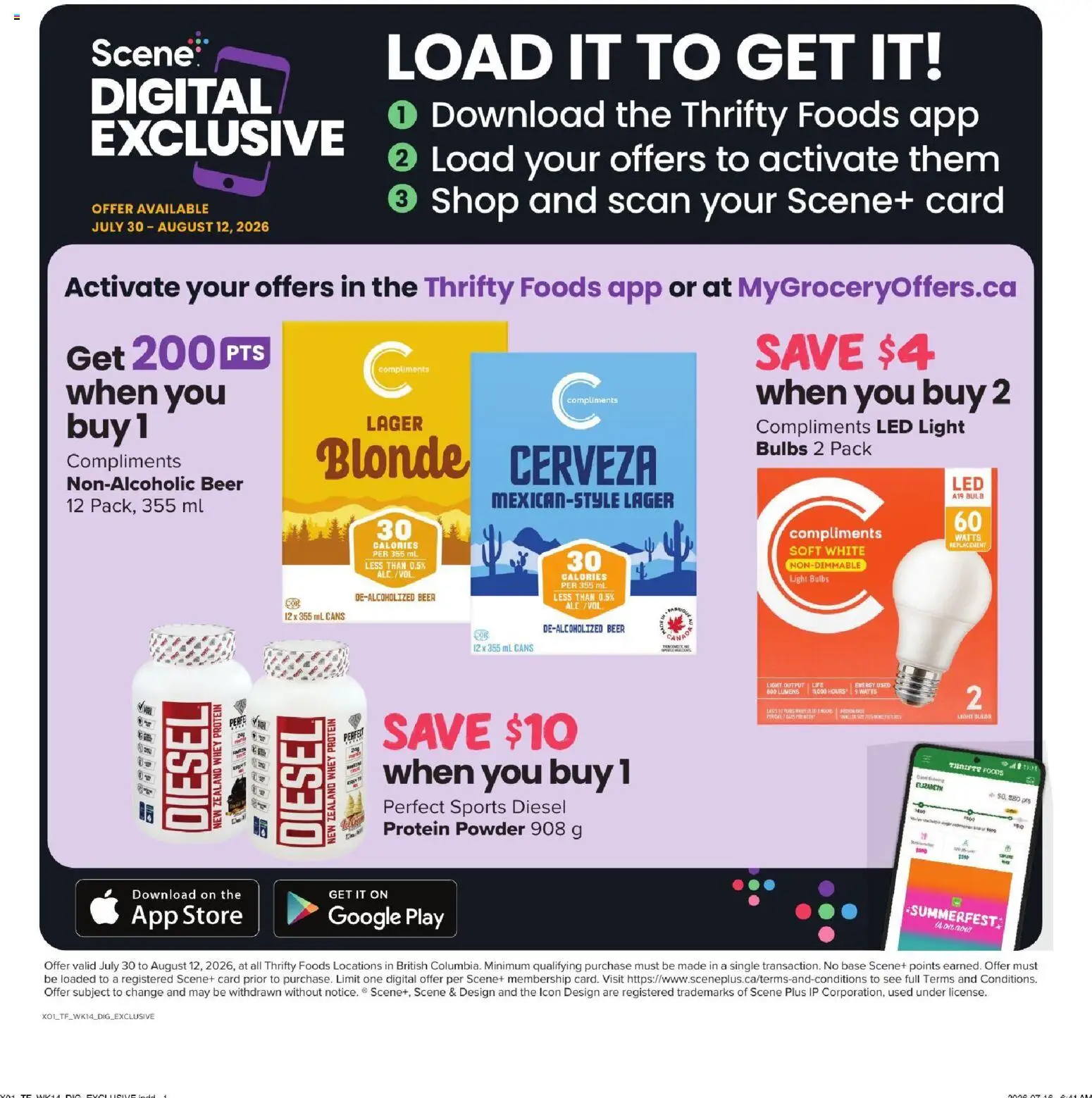 Thrifty Foods flyer valid from Jul 30, 2026 | Page: 16 | Products: Powder, Beer
