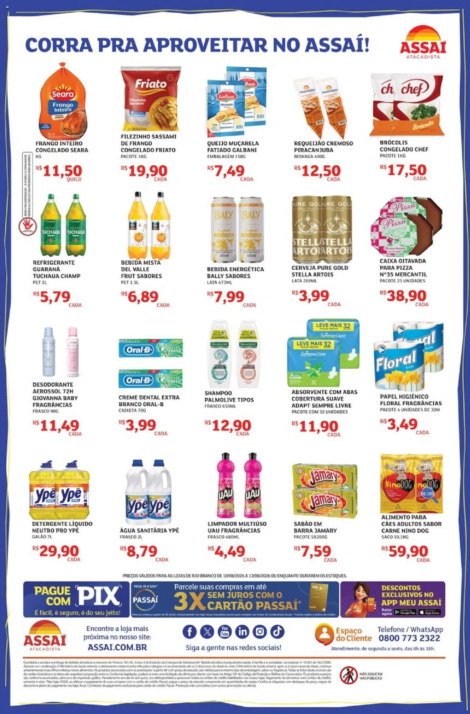 Assaí Atacadista Folheto - válido de 10/08/2026 | Página: 2 | Produtos: Guaraná, Friato, Brócolis, Refrigerante