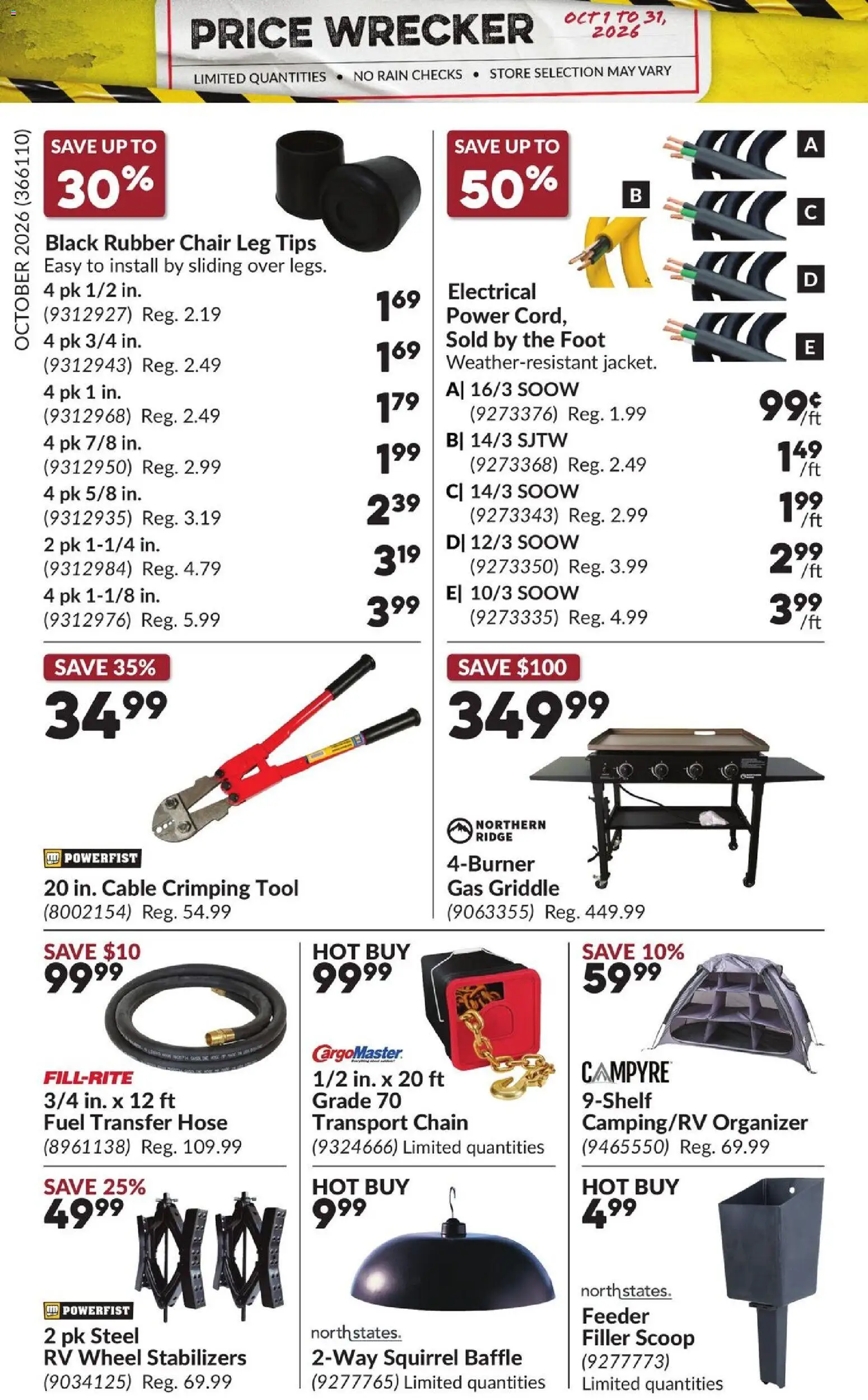 Princess Auto flyer valid from Oct 1, 2026 | Page: 10 | Products: Cable, Ridge, Chair