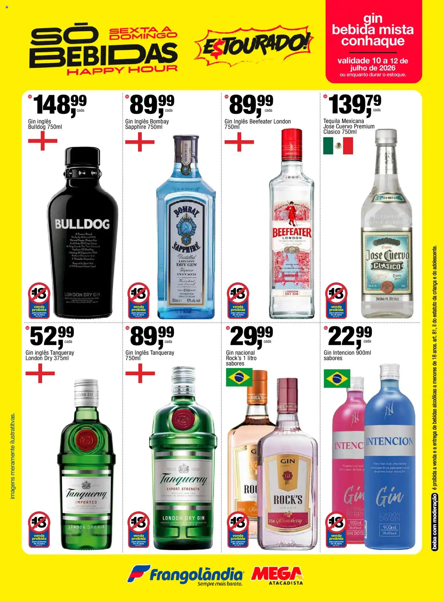 Frangolândia Folheto - válido de 09/07/2026 | Página: 5 | Produtos: Conhaque, Tequila, Gin, Bebida