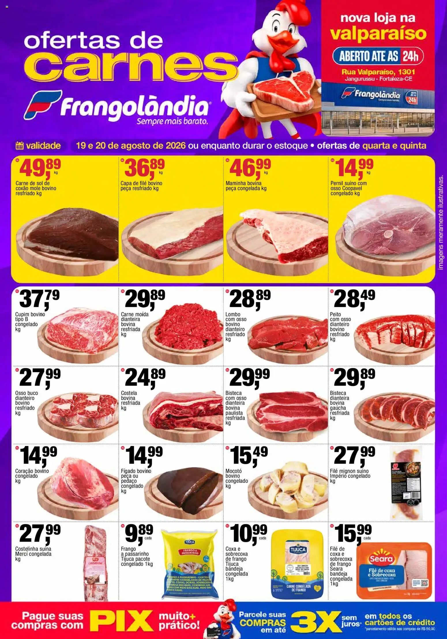 Frangolândia Folheto - válido de 19/08/2026 | Página: 1 | Produtos: Carne, Fígado, Frango, Carne moída