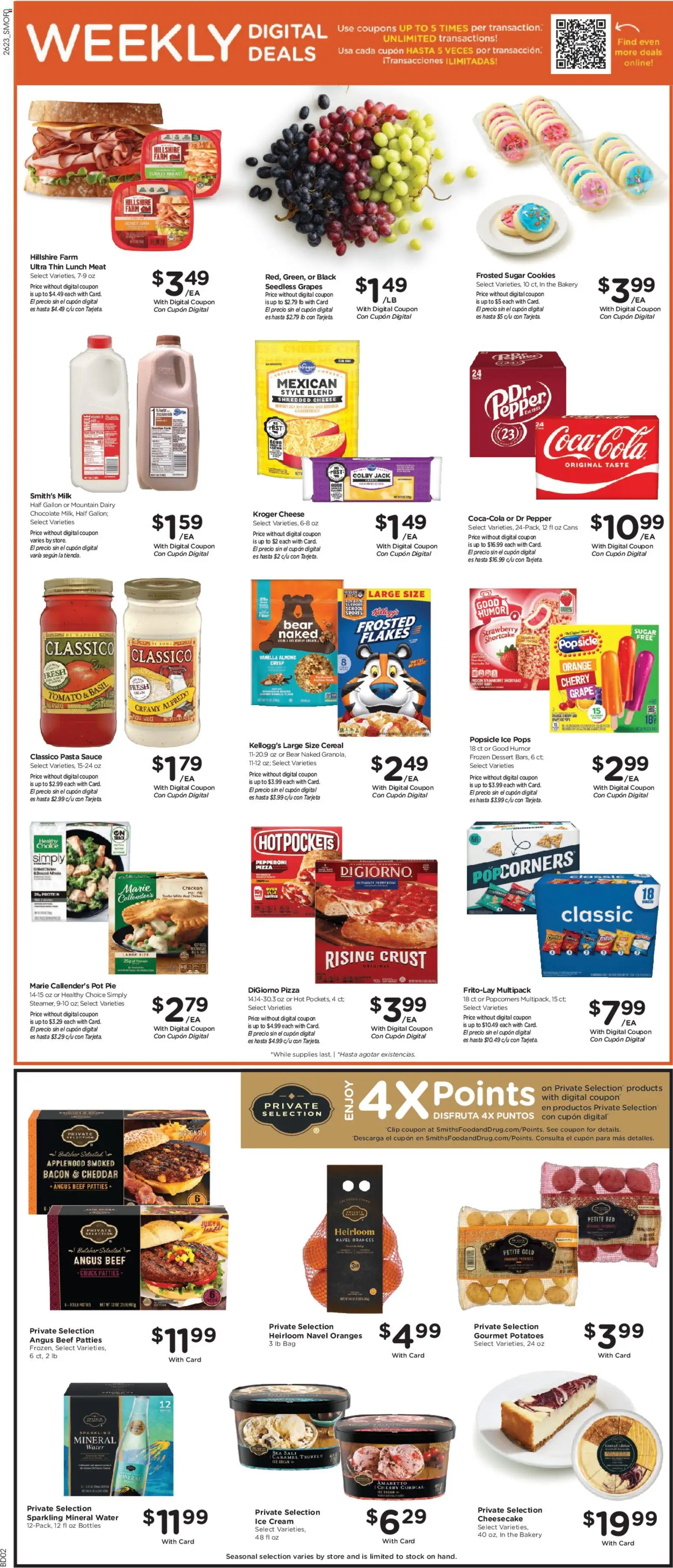 Smith's Weekly Ad - valid from 07/08/2026 | Page: 3 | Products: Oranges, Beef, Ice cream, Bag
