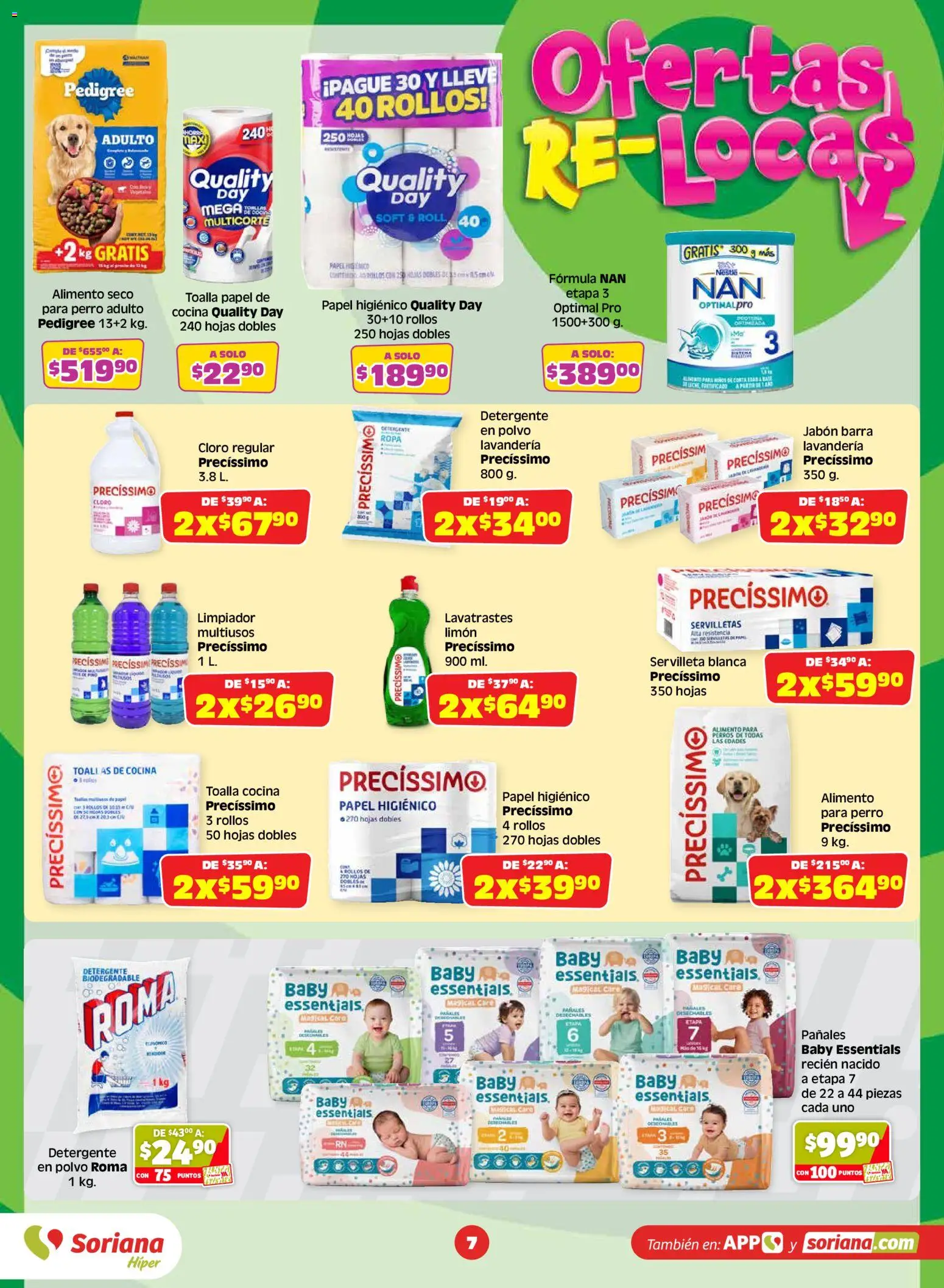 Nuevas ofertas de Soriana válidas en toda la República Mexicana desde el 17/07/2026. ¡Encuentra las mejores ofertas en Soriana folleto! | Página: 7 | Productos: Limpiador, Cloro, Barra, Jabón