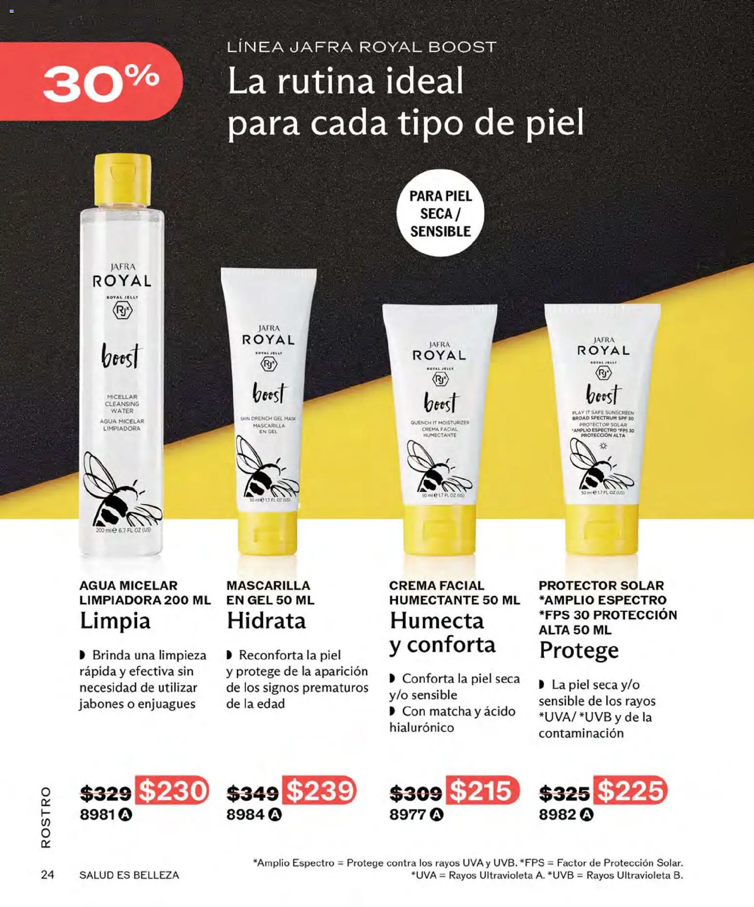 Nuevas ofertas de JAFRA válidas en toda la República Mexicana desde el 01.04.2026. ¡Encuentra las mejores ofertas en JAFRA catálogo! | Página: 24 | Productos: Crema, Uva, Agua micelar, Protector solar