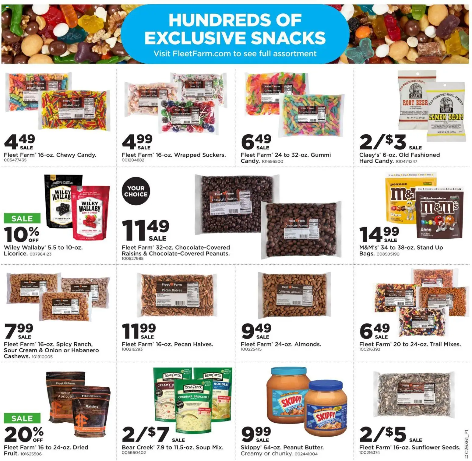 Mills Fleet Farm Weekly Ad - valid from 08/31/2026 | Page: 15 | Products: Broccoli, Chocolate, Raisins, Snacks
