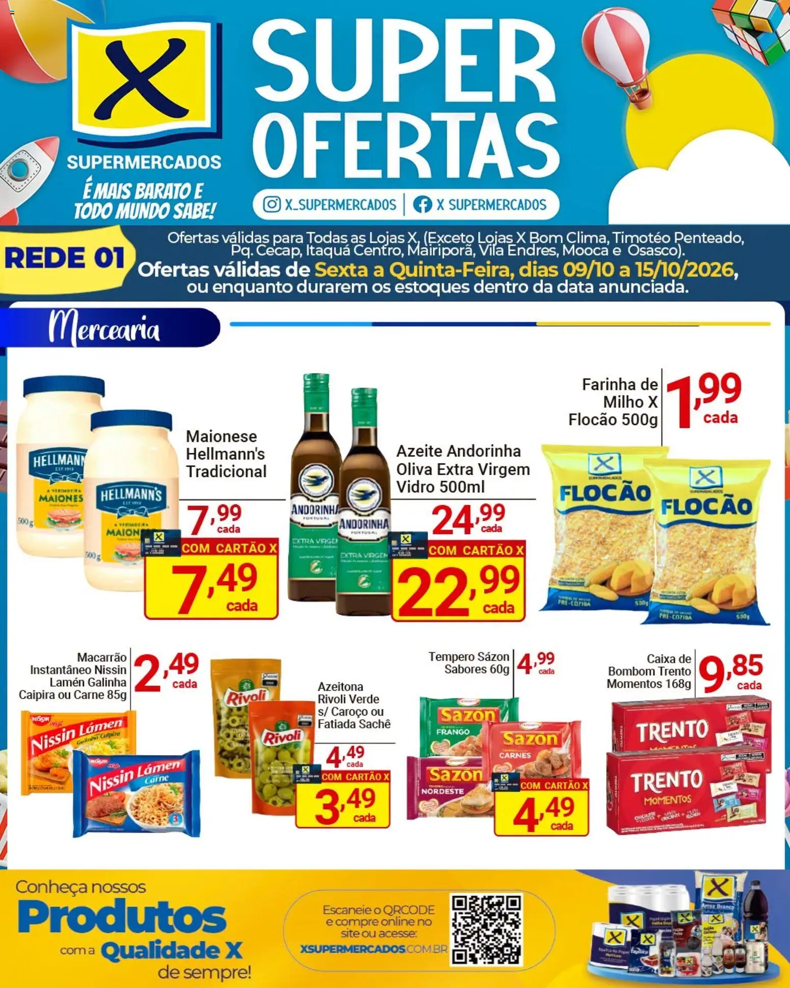 X Supermercados Sexta-feira 9 Outubro