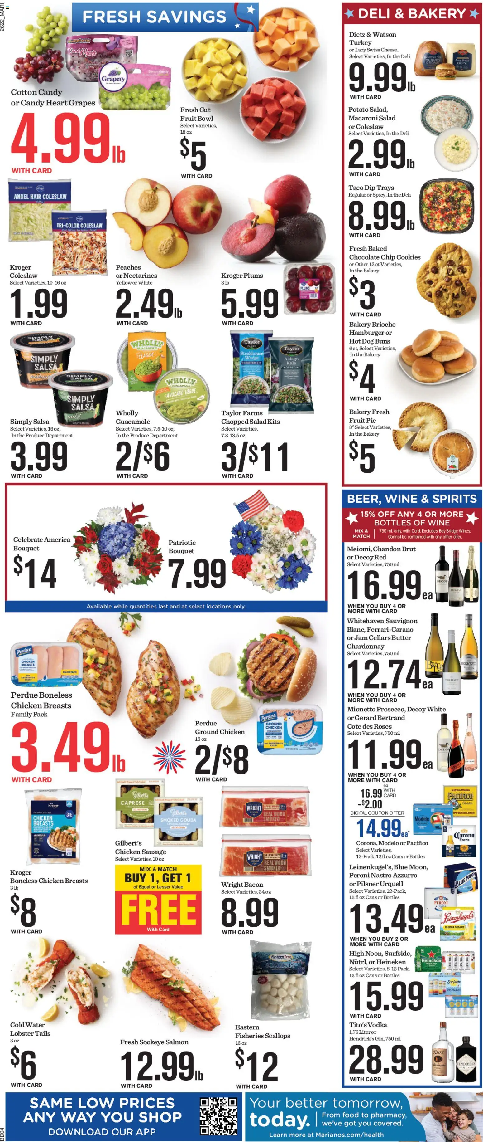 Mariano's Weekly Ad - valid from 07/01/2026 | Page: 11 | Products: Bakery, Peaches, Vodka, Chocolate Chip