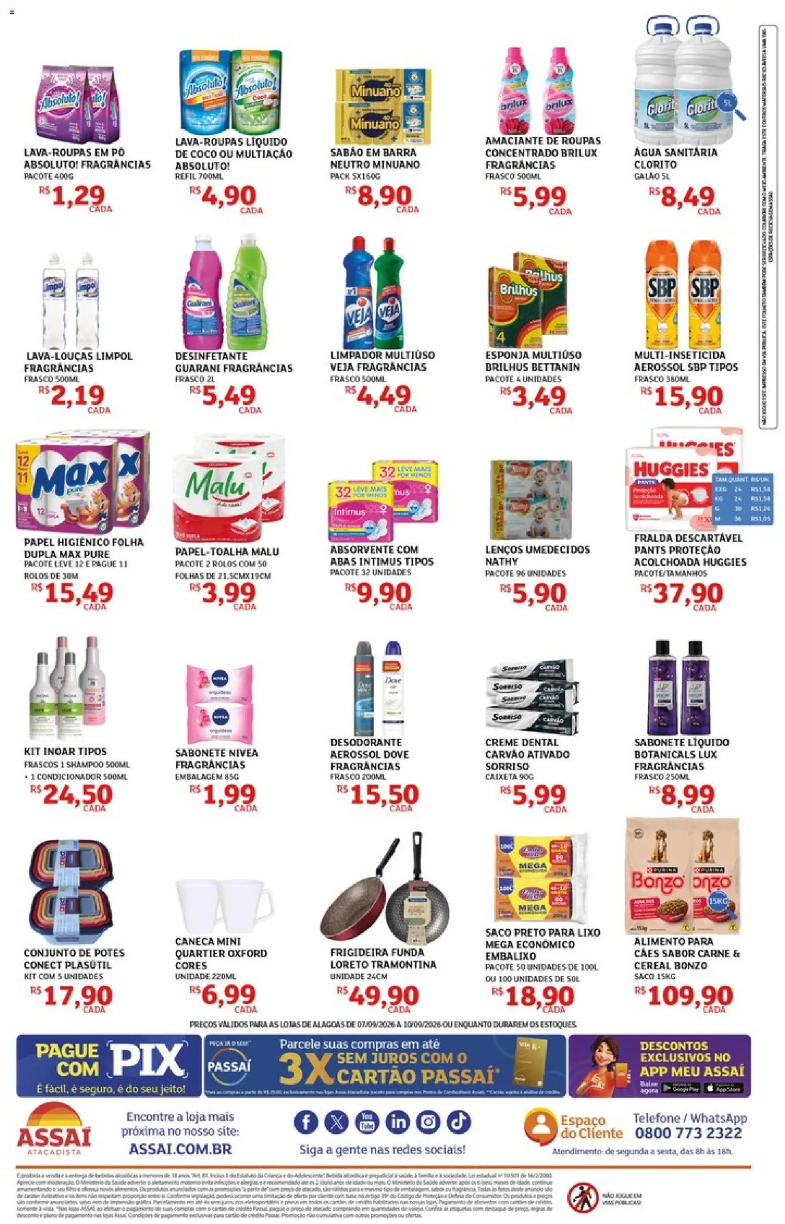 Assaí Atacadista Folheto - válido de 07/09/2026 | Página: 4 | Produtos: Coco, Sabão em barra, Esponja, Água sanitária