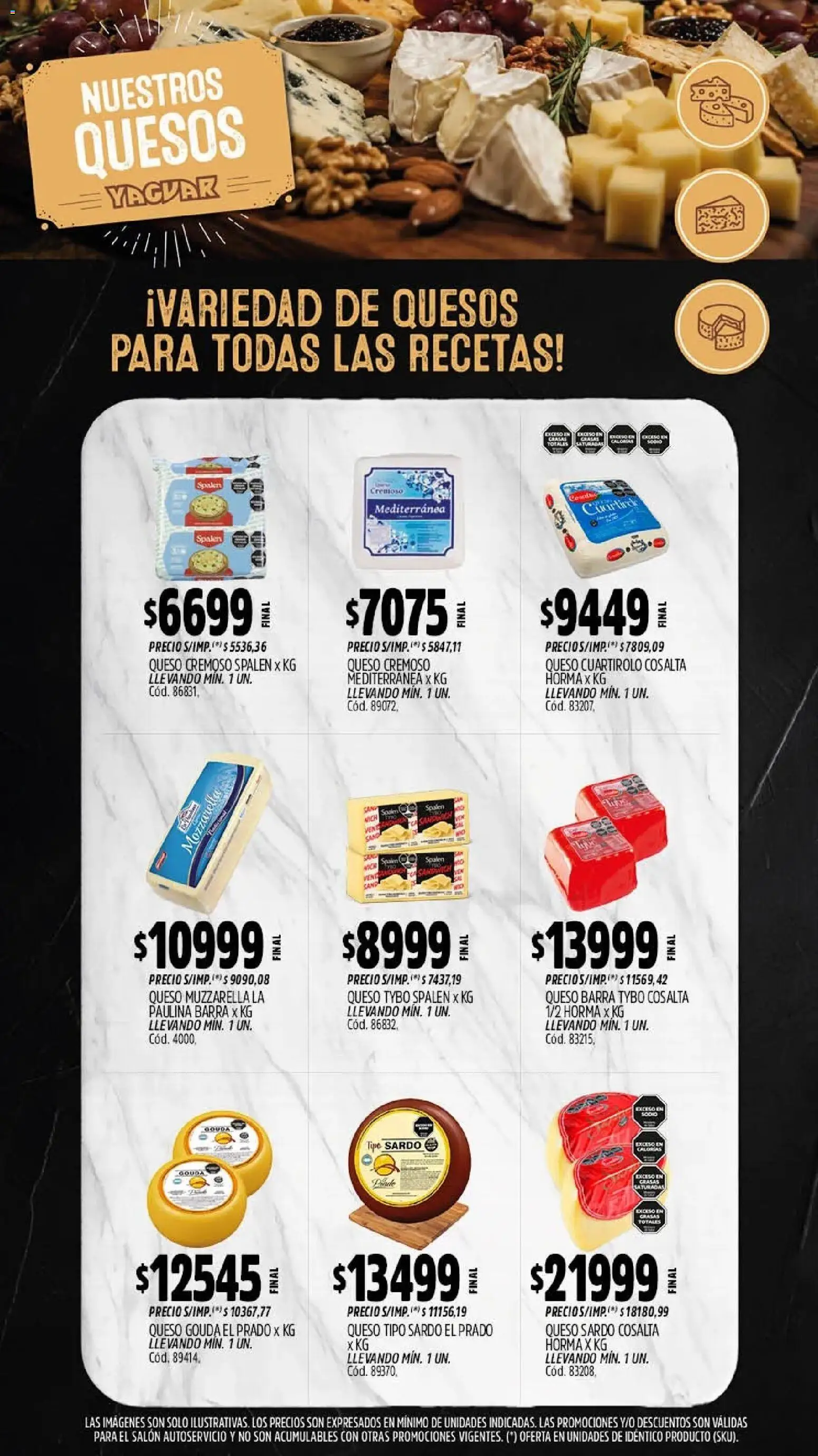 Yaguar - Oferta Semanal Salta │ válido desde el 10/08/2026 | Página: 9 | Productos: Mozzarella, Queso Gouda, Muzzarella, Queso