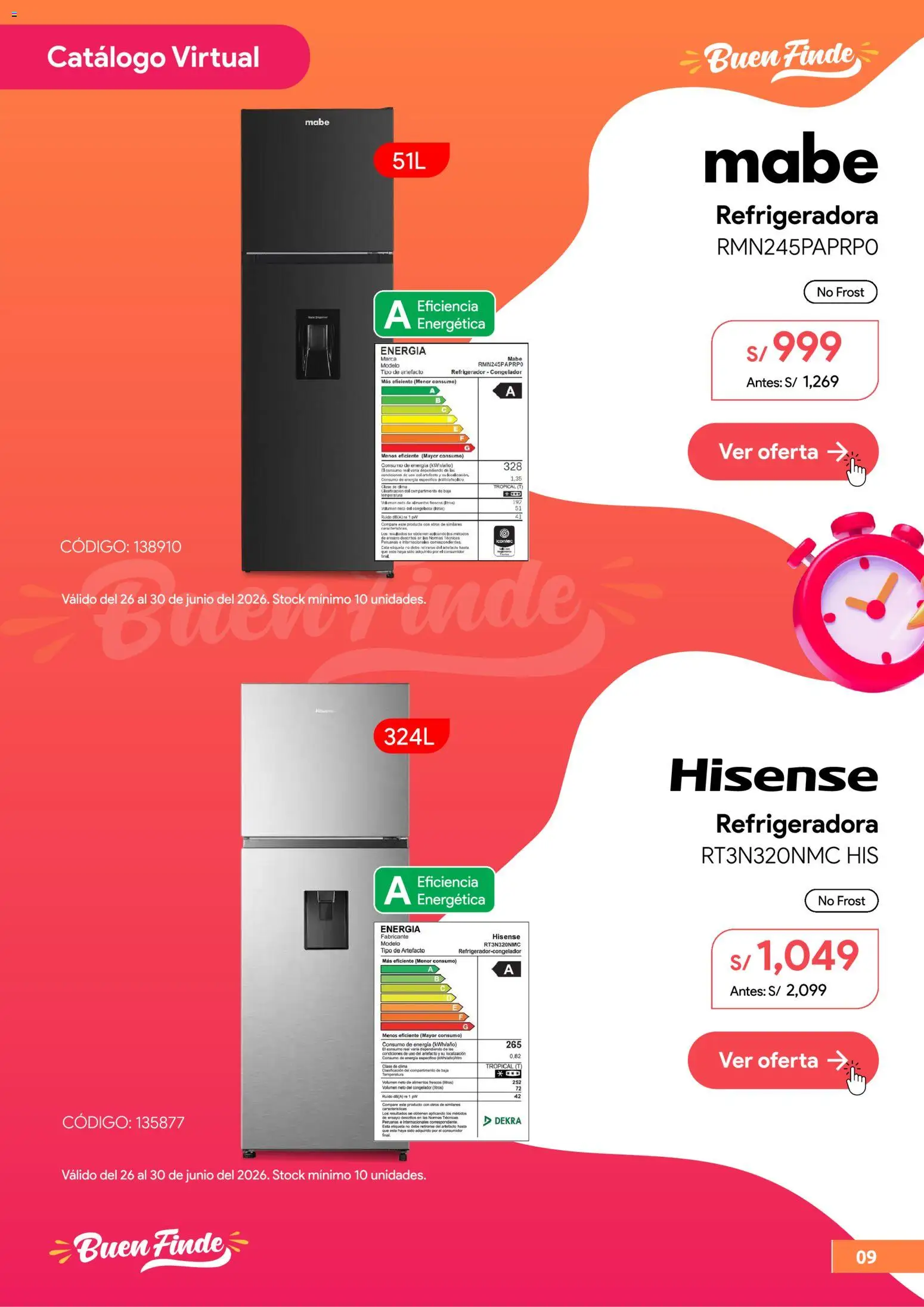 Catálogo Hiraoka válido desde 26/06/2026 | Página: 10 | Productos: Refrigerador, Congelador