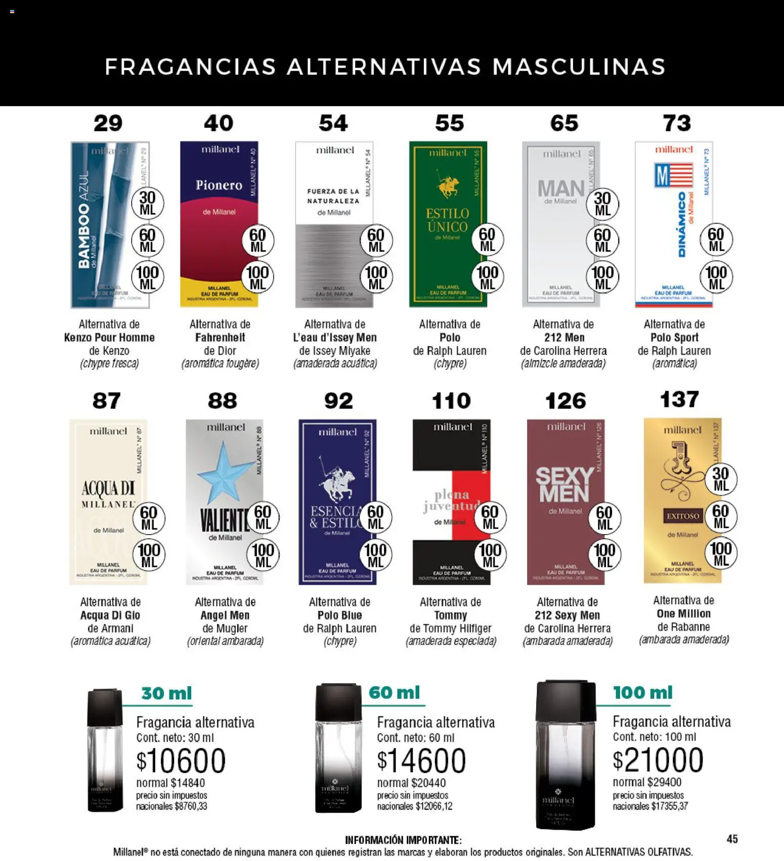 Millanel - Catálogo │ válido desde el 20/07/2026 | Página: 45 | Productos: Fragancia