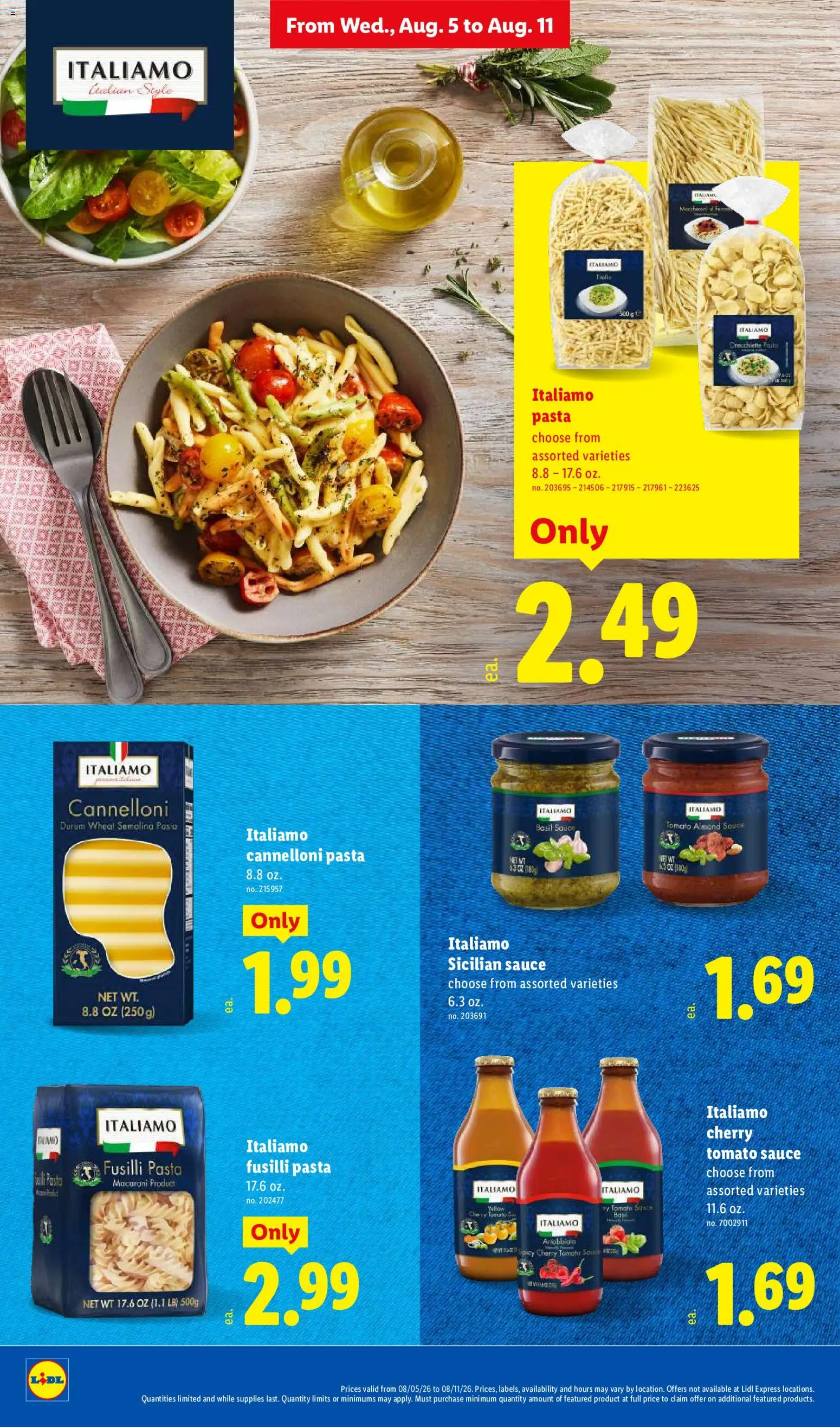 Lidl Weekly Ad - valid from 08/05/2026 | Page: 14 | Products: Pasta, Sauce