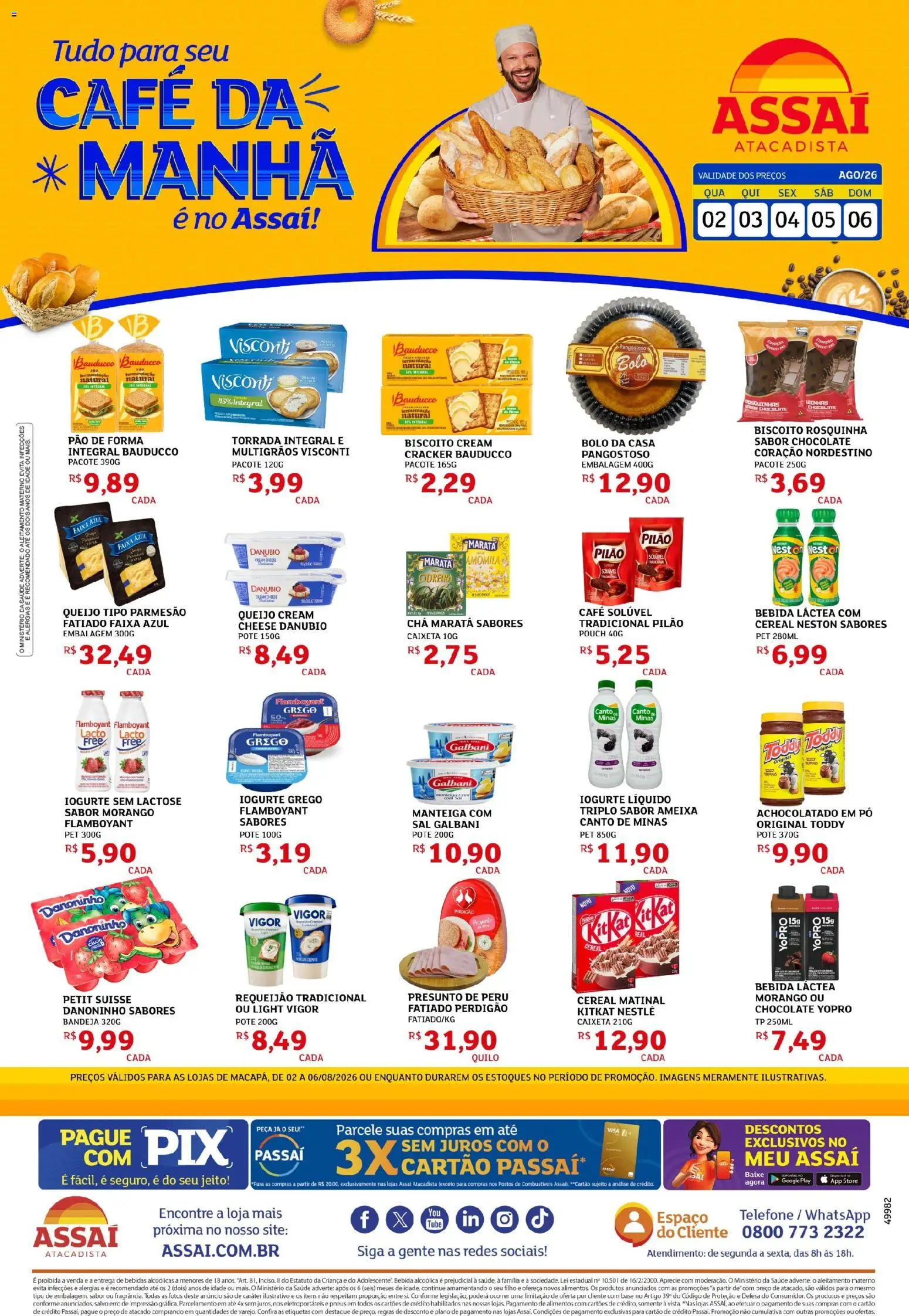 Assaí Atacadista Folheto - válido de 02/09/2026 | Página: 1 | Produtos: Chocolate, Bolo, Telefone, Ameixa
