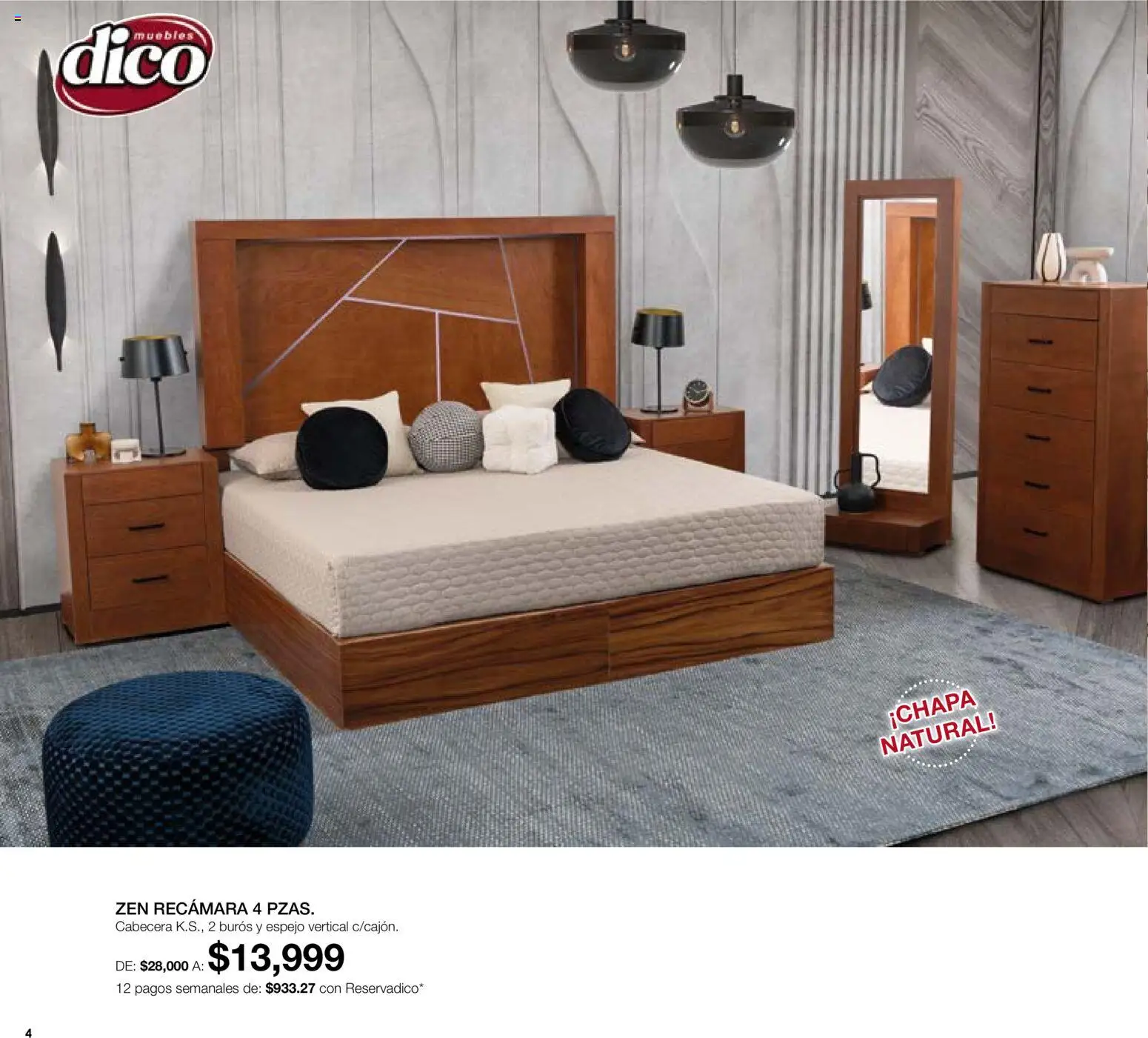 Nuevas ofertas de Muebles Dico válidas en toda la República Mexicana desde el 01/08/2026. ¡Encuentra las mejores ofertas en Muebles Dico catálogo! | Página: 4 | Productos: Cabecera, Espejo
