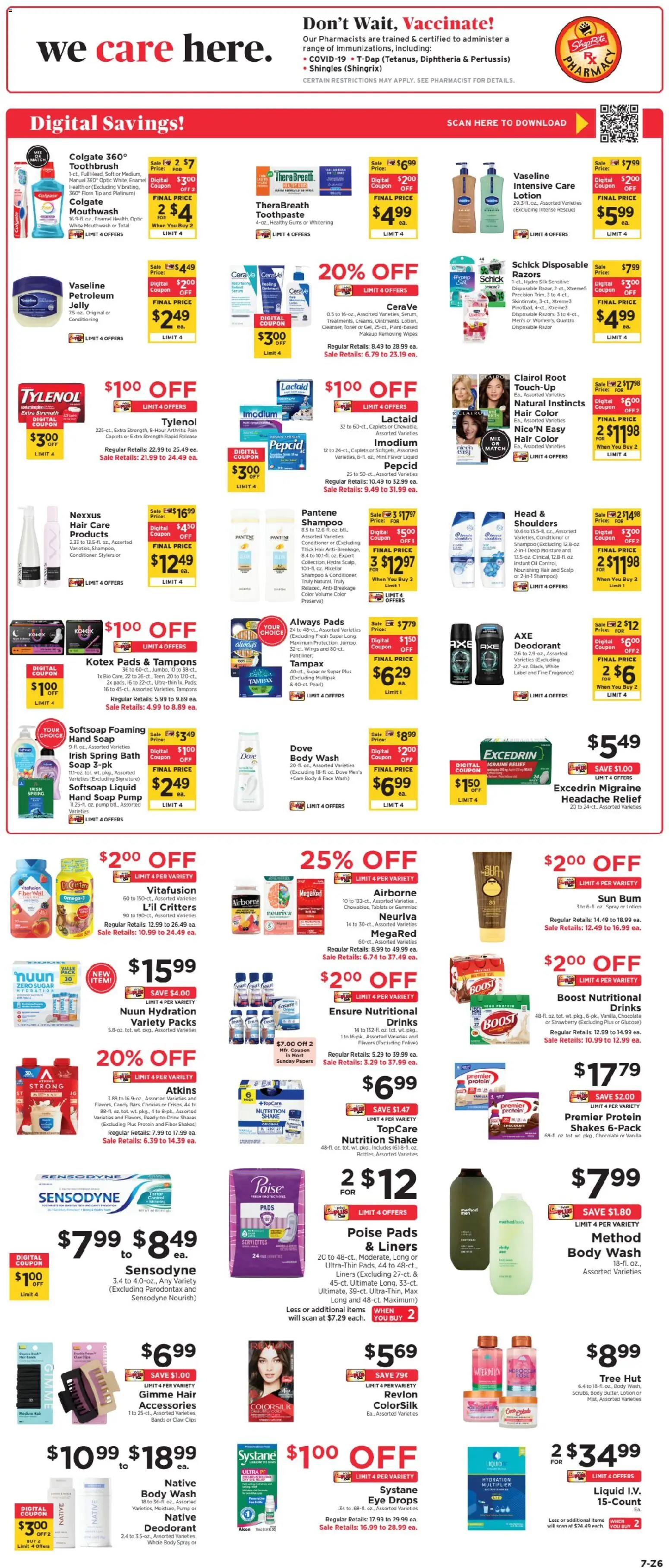 ShopRite Weekly Ad - valid from 07/12/2026 | Page: 10 | Products: Bath, Toothpaste, Protein, Sugar