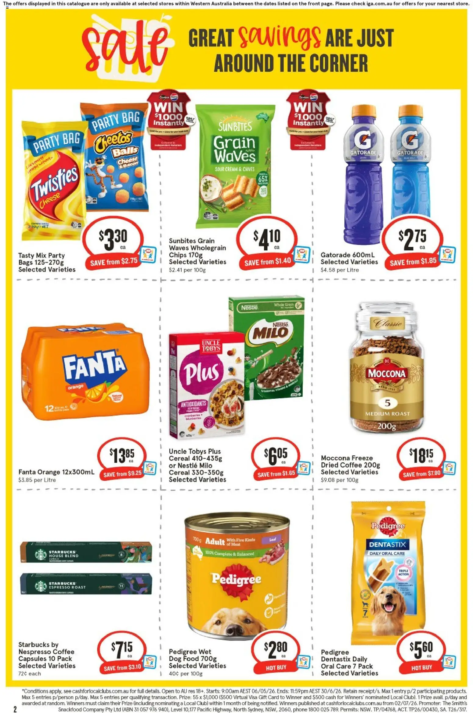 IGA catalogue - valid from 10.06.2026 | Page: 3 | Products: Coffee, Cereal, Chips, Moccona