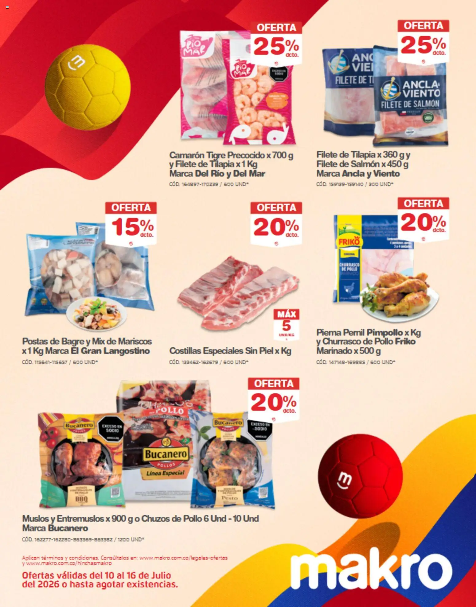 Makro revista - valida desde el 10/07/2026 | Página: 23 | Productos: Pollos, Filete, Salmón, Camarón