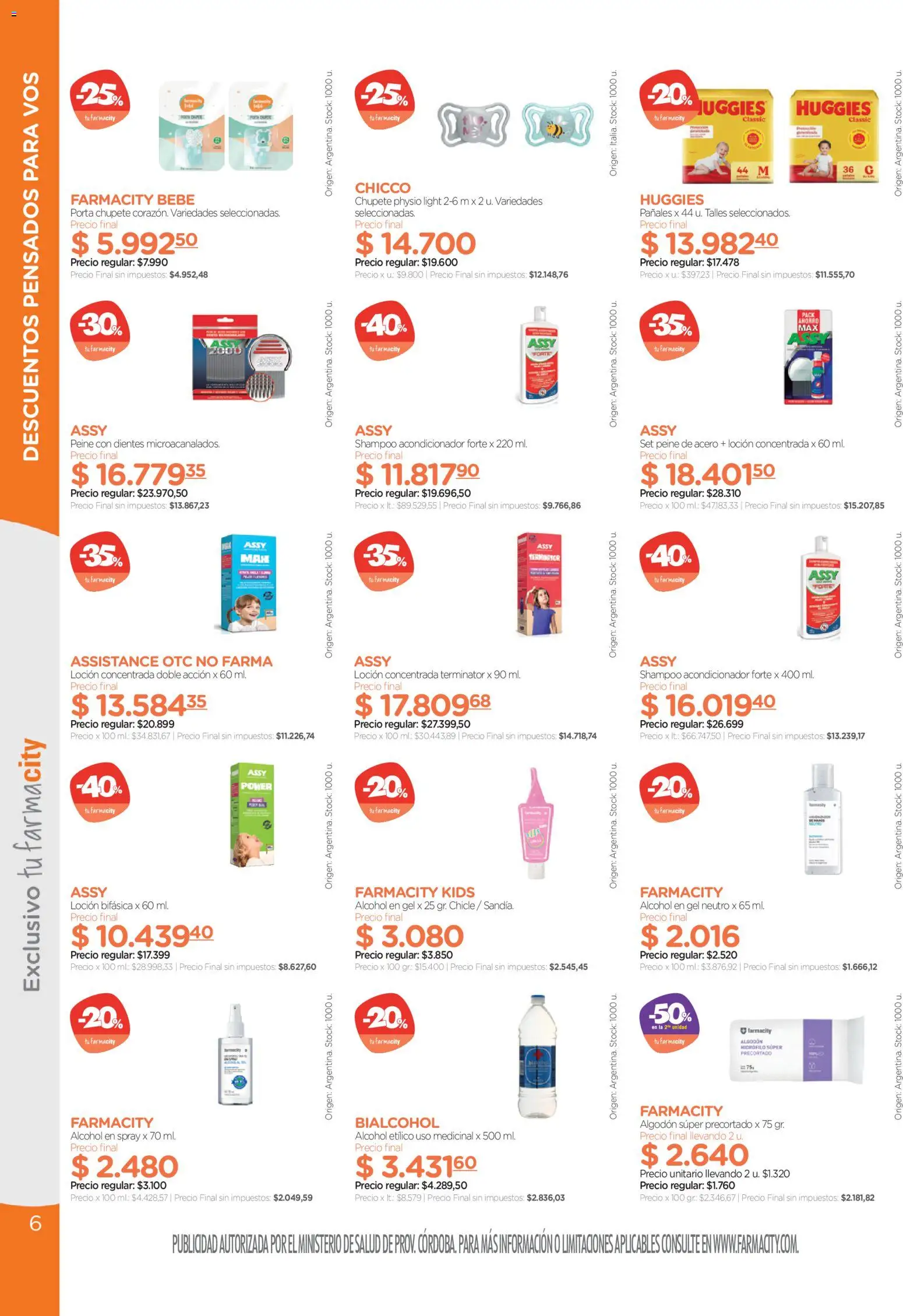 Farmacity catálogo │ válido desde el 30.04.2026 | Página: 6 | Productos: Algodón, Peine, Acondicionador, Loción