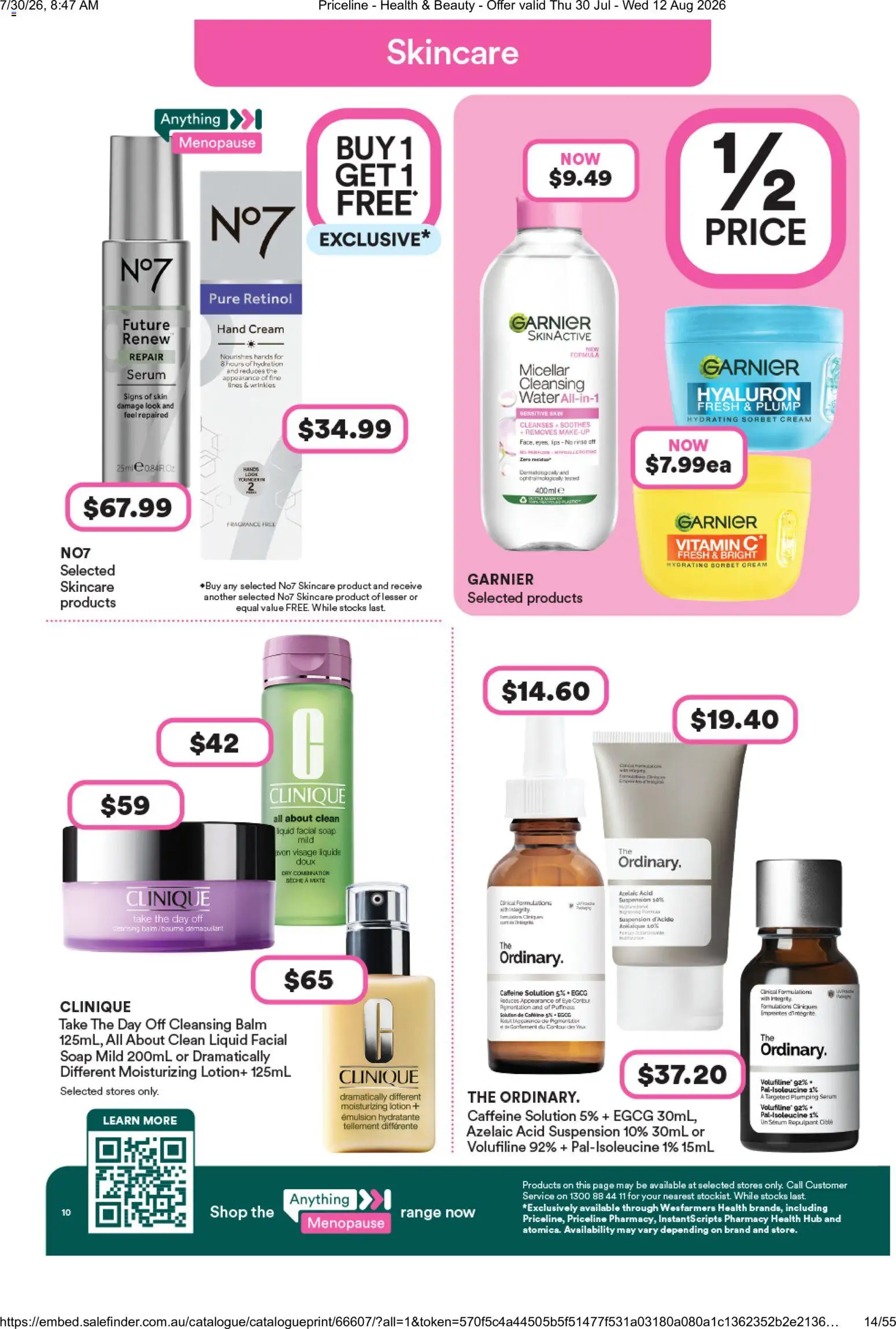 Priceline Pharmacy catalogue - valid from 30/07/2026 | Page: 7 | Products: Water, Contour, Hand cream, Sensitive skin