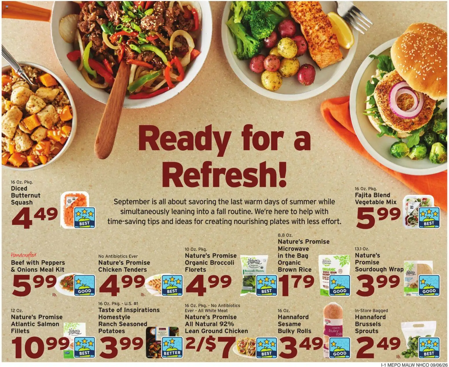 Hannaford Weekly Ad - valid from 09/06/2026 | Page: 9 | Products: Microwave, Beef, Potatoes, Bag