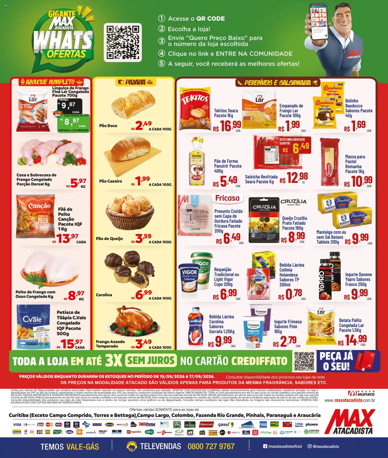 Max Atacadista Folheto - válido de 15/09/2026 | Página: 2 | Produtos: Banco, Linguiça, Manteiga, Tilápia