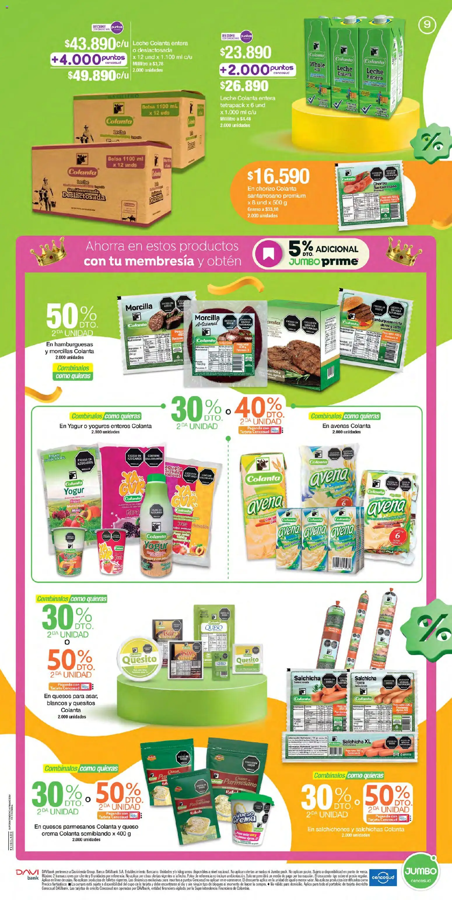 Jumbo revista - valida desde el 24/09/2026 | Página: 9 | Productos: Cerdo, Crema, Avena, Leche entera