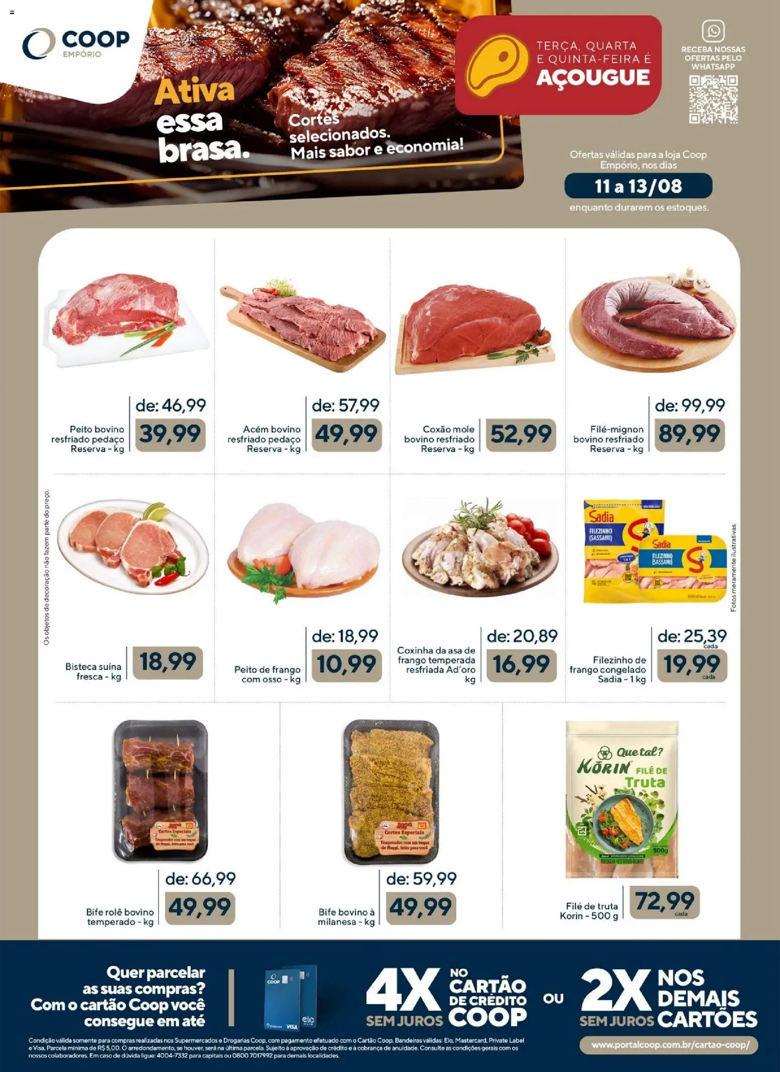 Coop Folheto - válido de 11/08/2026 | Página: 2 | Produtos: Coxão mole, Acém, Frango, Truta