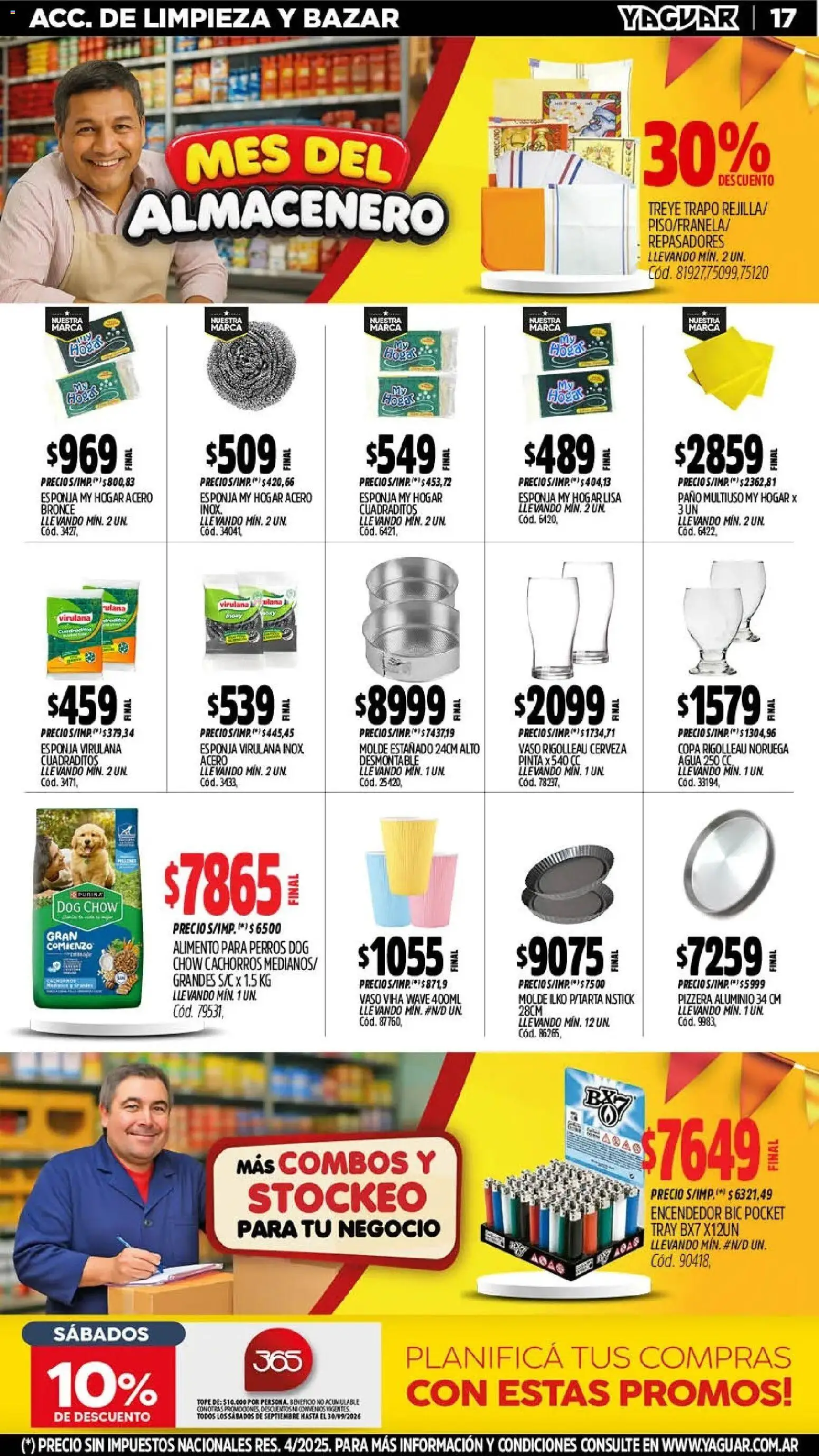 Yaguar - Oferta Semanal Parque Chacabuco │ válido desde el 28/09/2026 | Página: 17 | Productos: Encendedor, Pizzera, Agua, Esponja