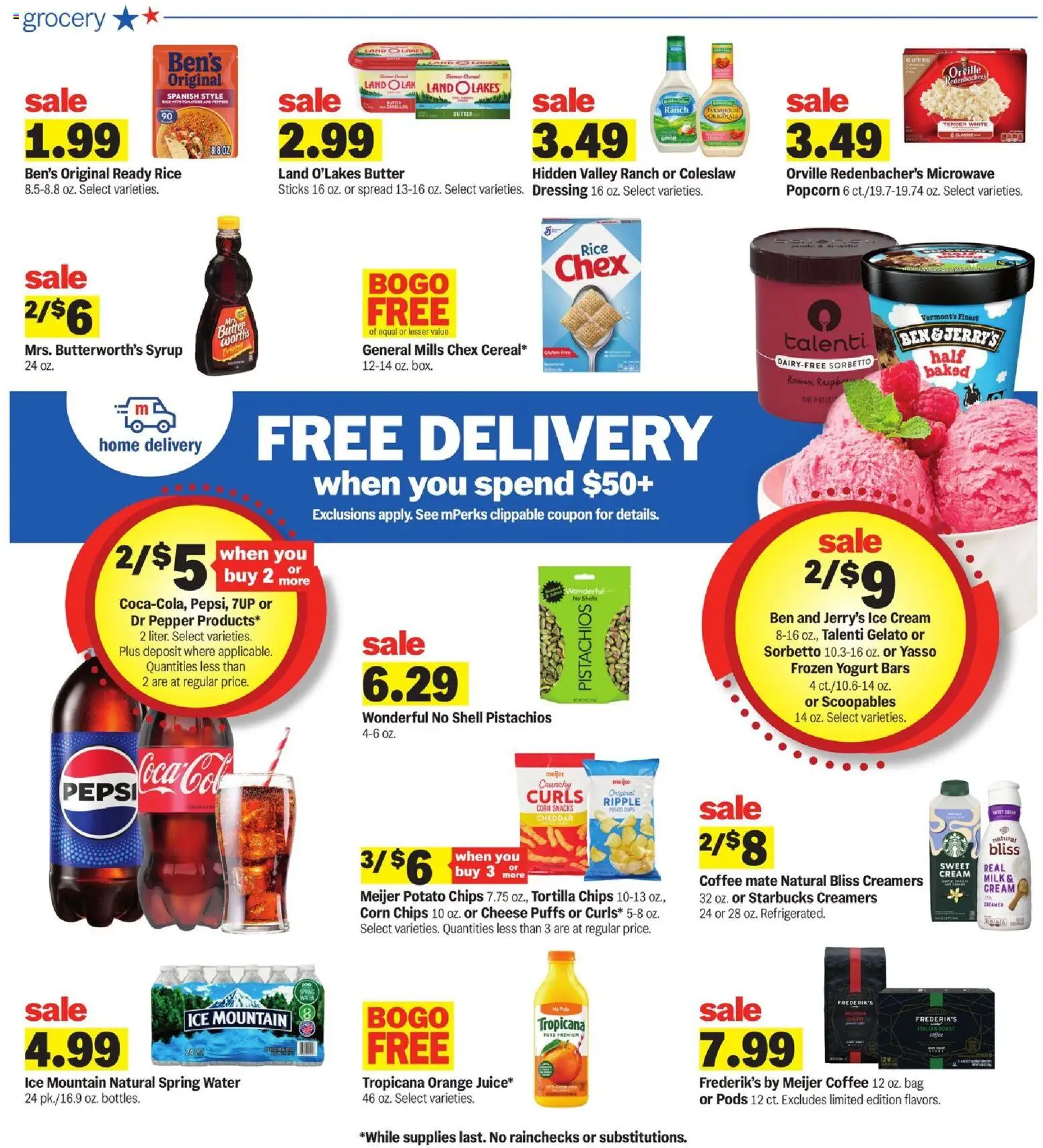 Meijer Weekly Ad - valid from 09/02/2026 | Page: 3 | Products: Spring water, Microwave, Rice, Ice cream