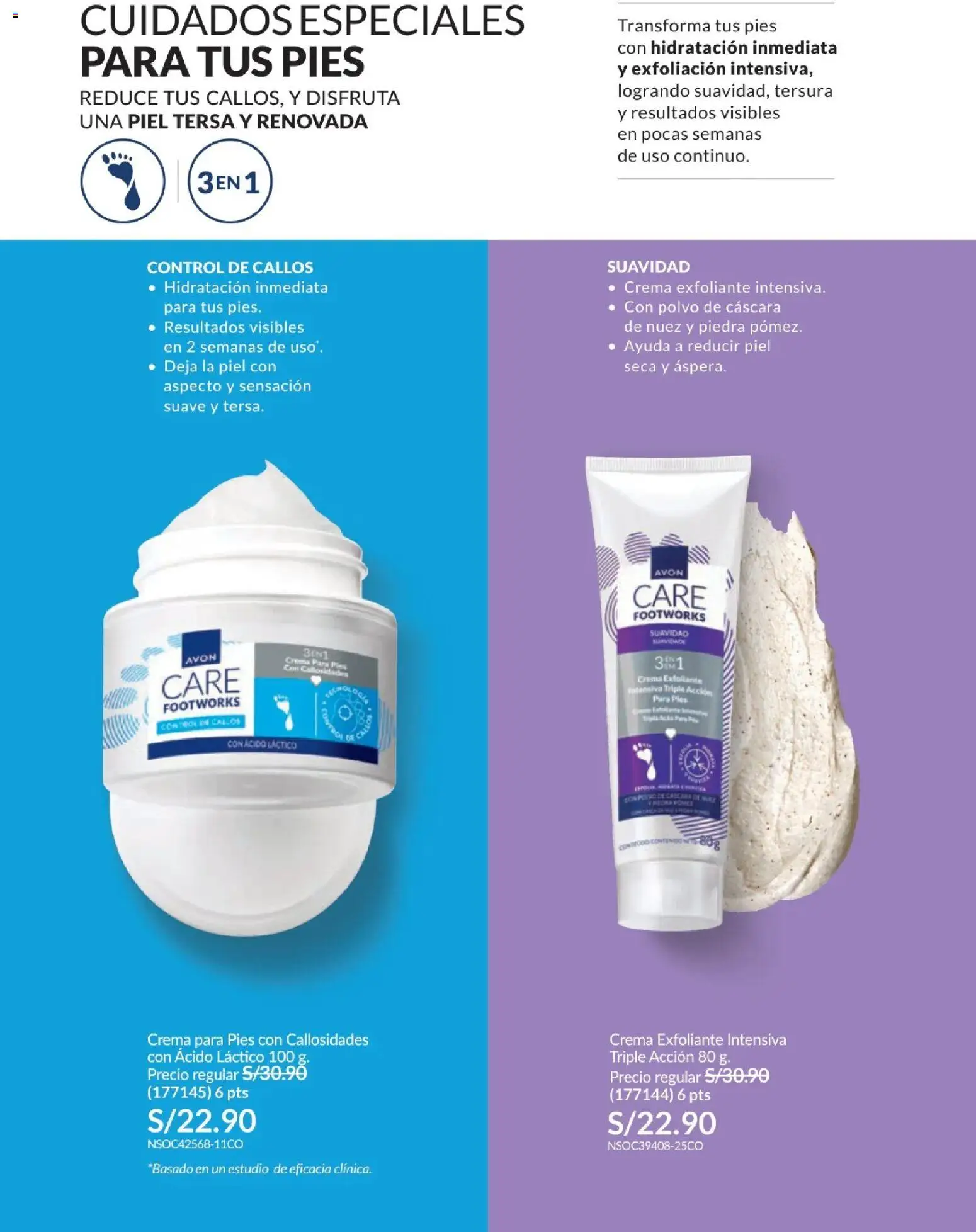 Catálogo Avon válido desde 01/07/2026 | Página: 142 | Productos: Exfoliante, Crema, Polvo
