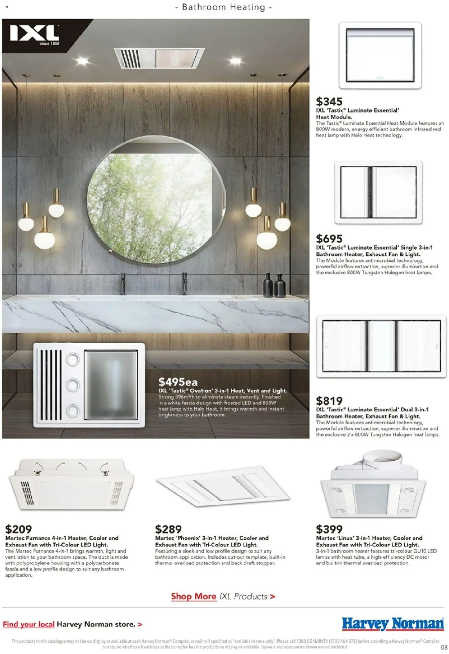 Harvey Norman catalogue - valid from 16/07/2026 | Page: 3 | Products: Heater, Light, Suit, Bathroom