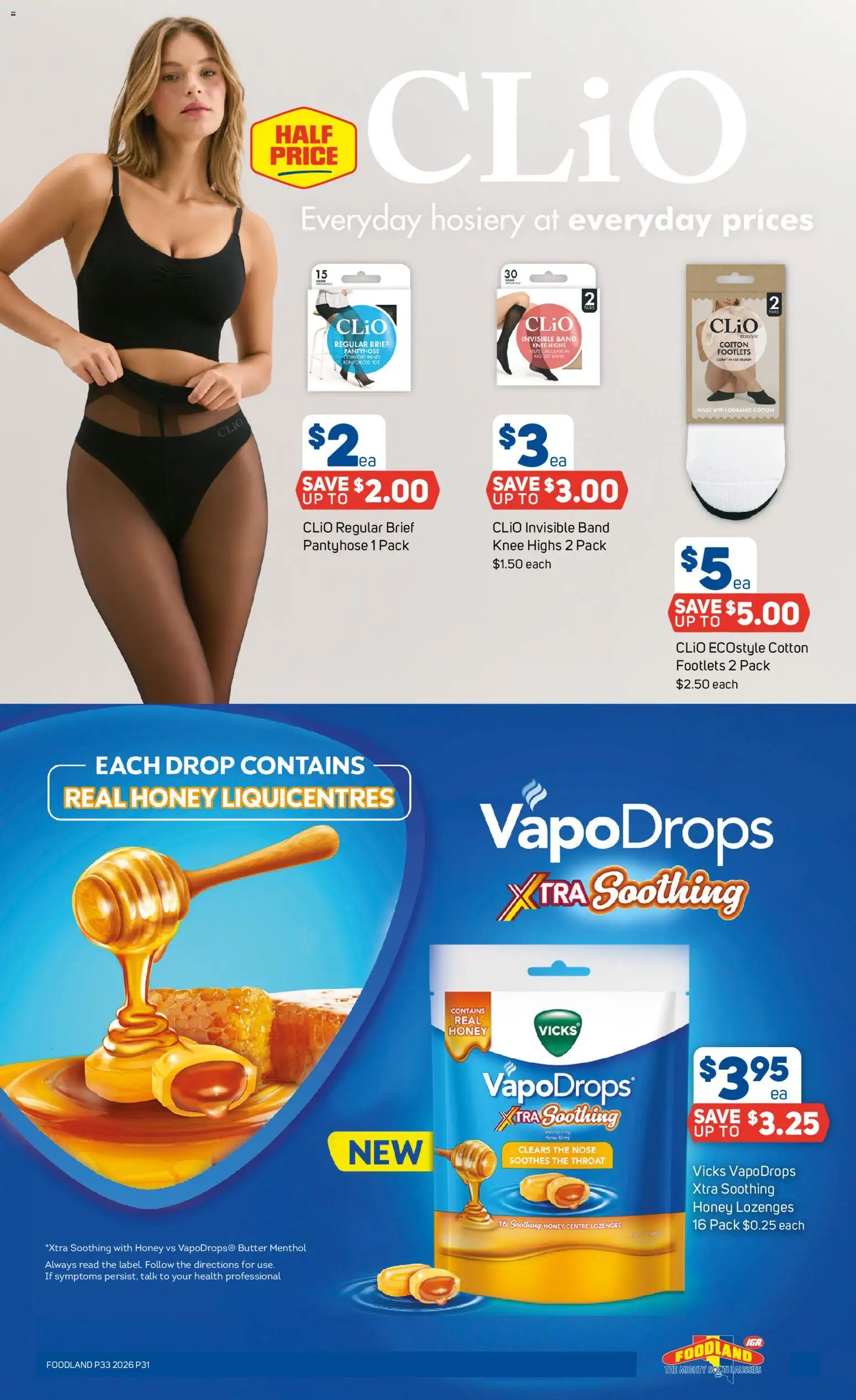 Foodland catalogue - valid from 12/08/2026 | Page: 31 | Products: Hosiery, Butter, Honey, Knee