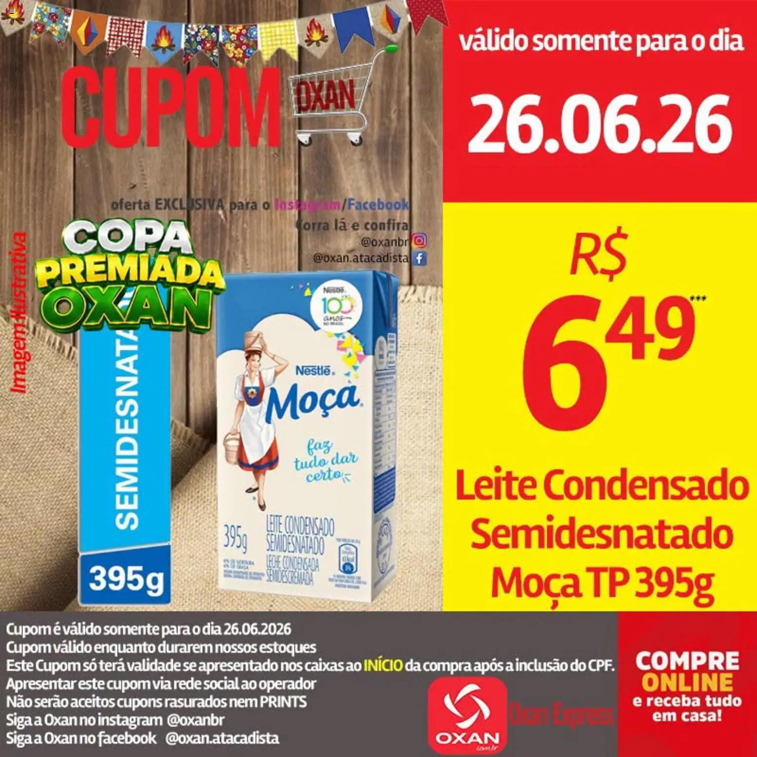 Oxan Atacadista Folheto - válido de 26/06/2026 | Página: 14 | Produtos: Leite, Copa, Leite condensado
