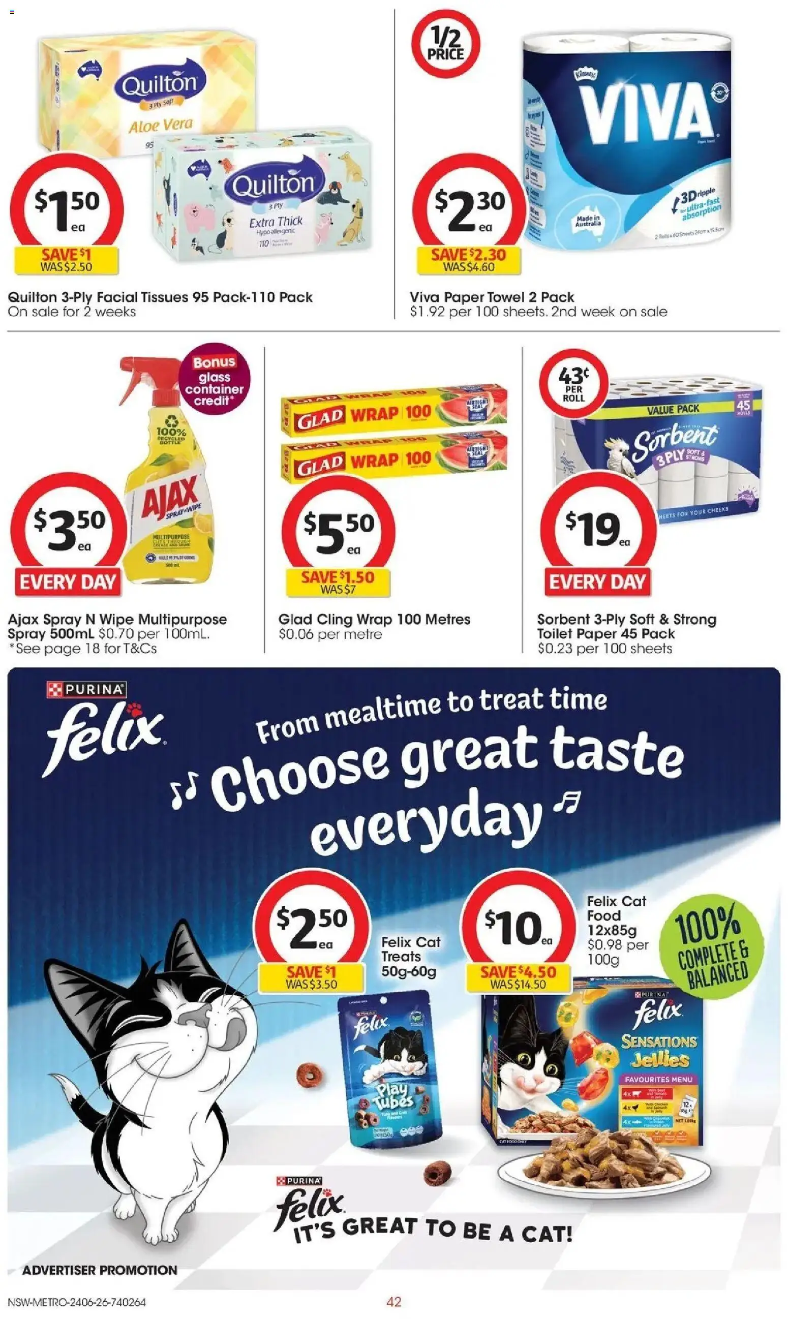 Coles catalogue - valid from 24/06/2026 | Page: 42 | Products: Toilet, Toilet paper, Multipurpose, Tissues