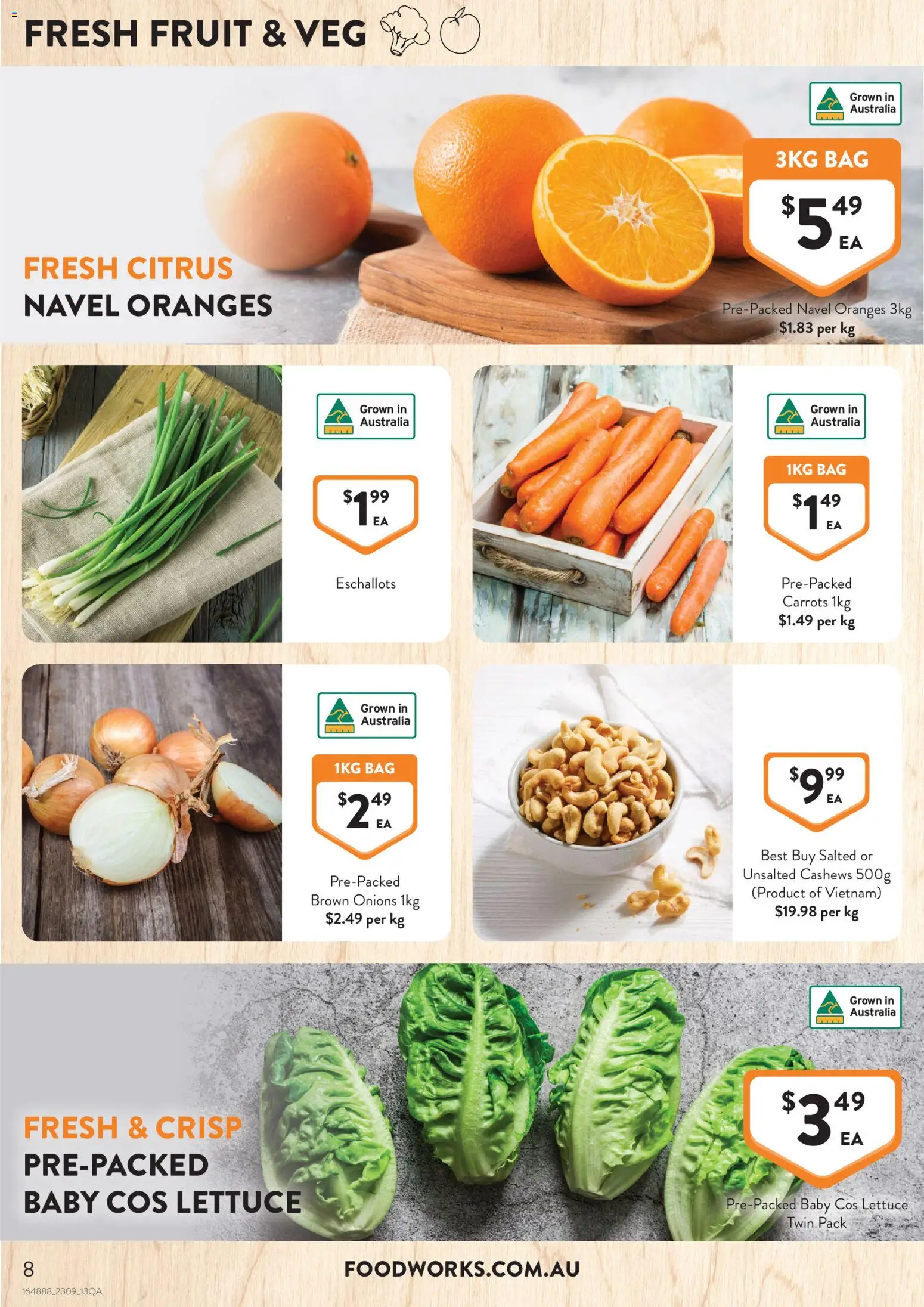 Foodworks catalogue - valid from 23/09/2026 | Page: 8 | Products: Lettuce, Fruit, Bag, Citrus